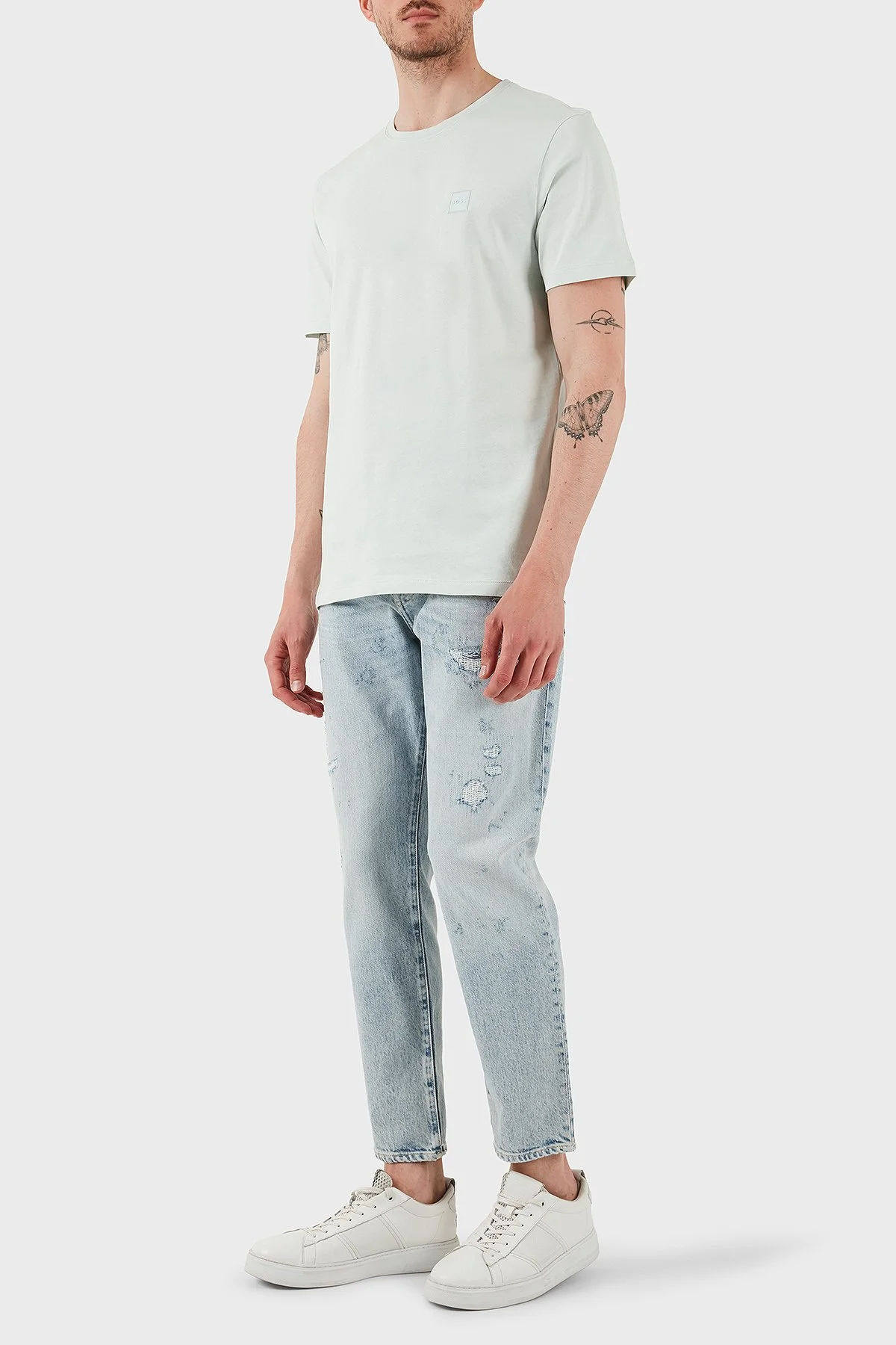 Boss % 100 Pamuk Relaxed Fit Bisiklet Yaka Erkek T Shirt 50508584 474 AÇIK YEŞİL - 2