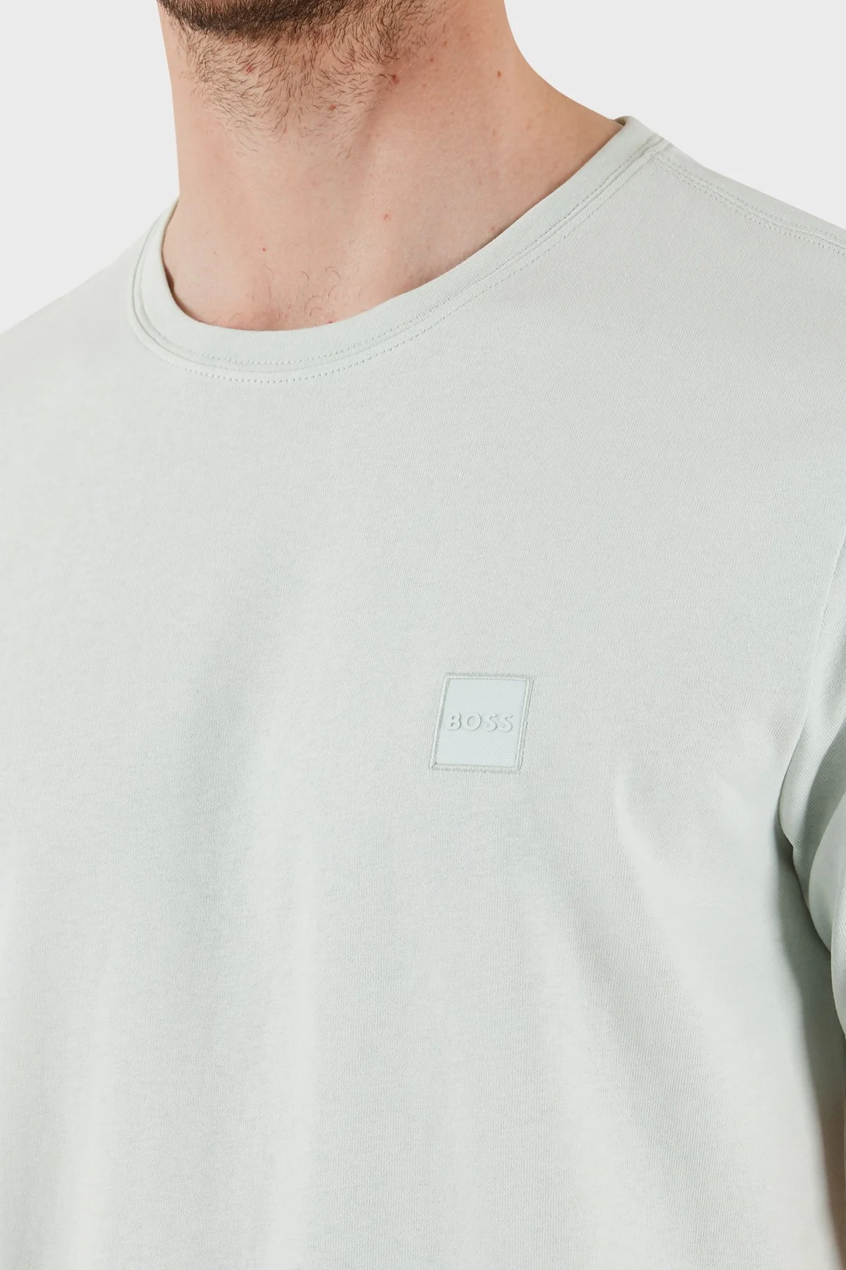 Boss % 100 Pamuk Relaxed Fit Bisiklet Yaka Erkek T Shirt 50508584 474 AÇIK YEŞİL - 6