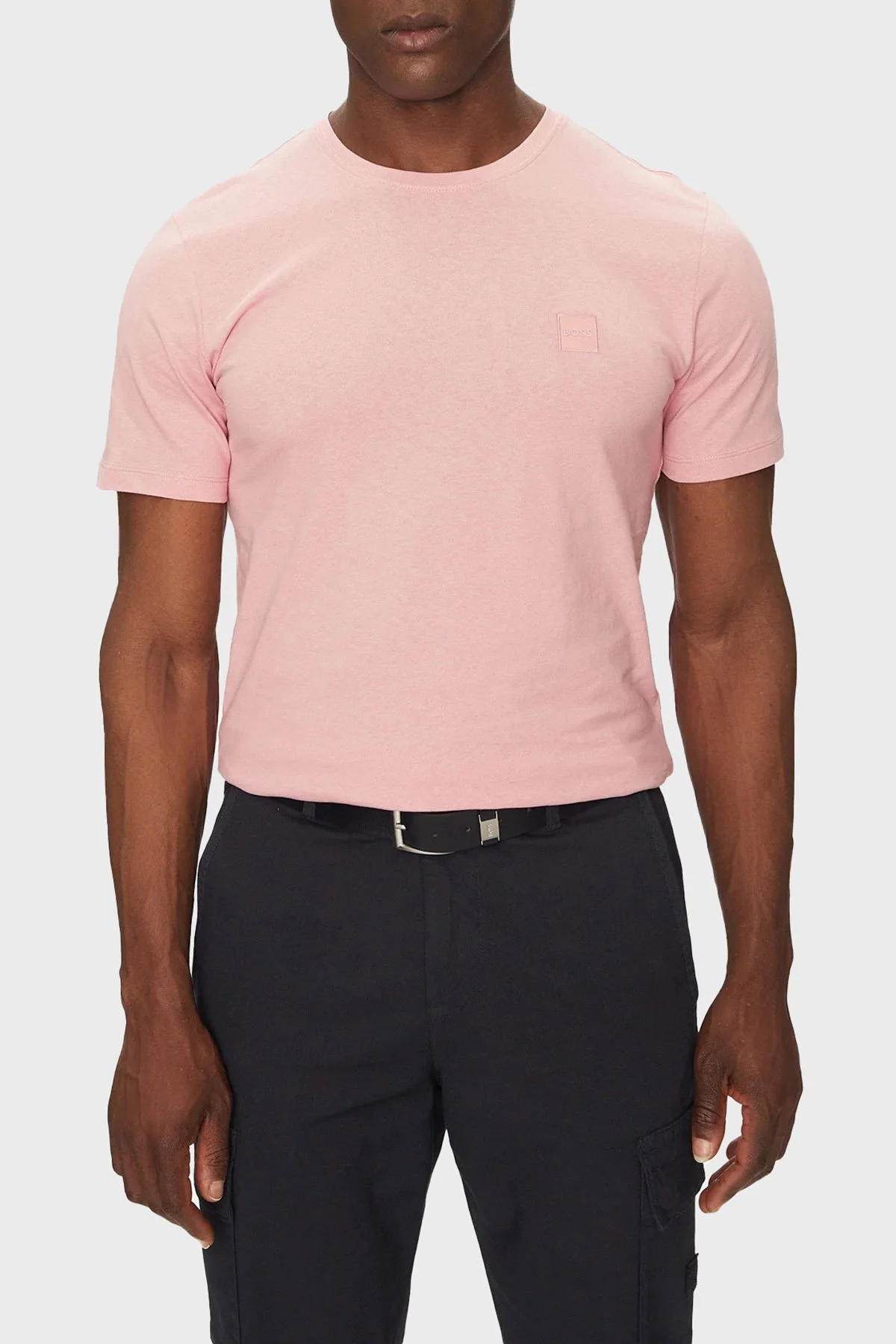 Boss % 100 Pamuk Relaxed Fit Bisiklet Yaka Erkek T Shirt 50508584 694 AÇIK PEMBE - 1