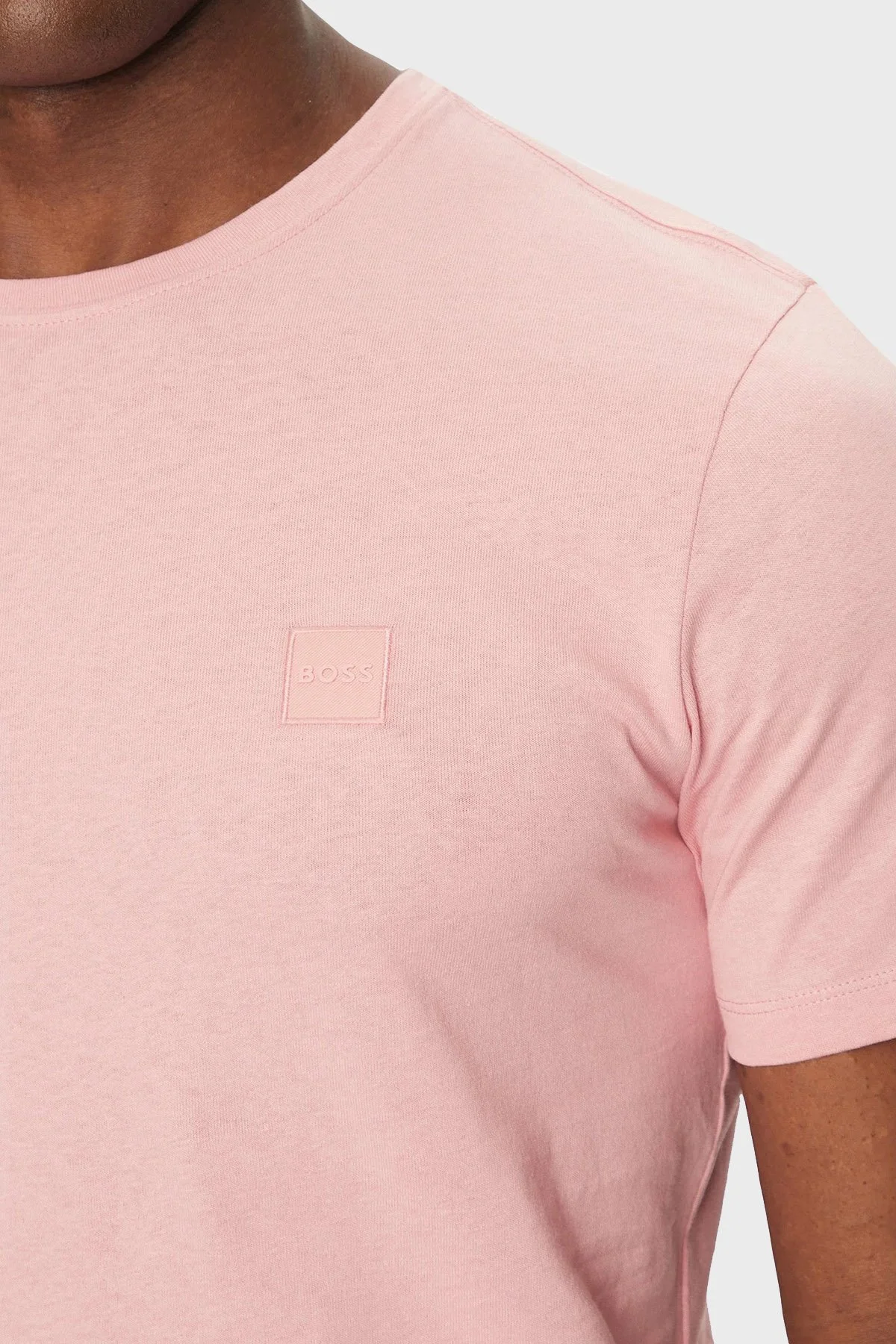 Boss % 100 Pamuk Relaxed Fit Bisiklet Yaka Erkek T Shirt 50508584 694 AÇIK PEMBE - 4
