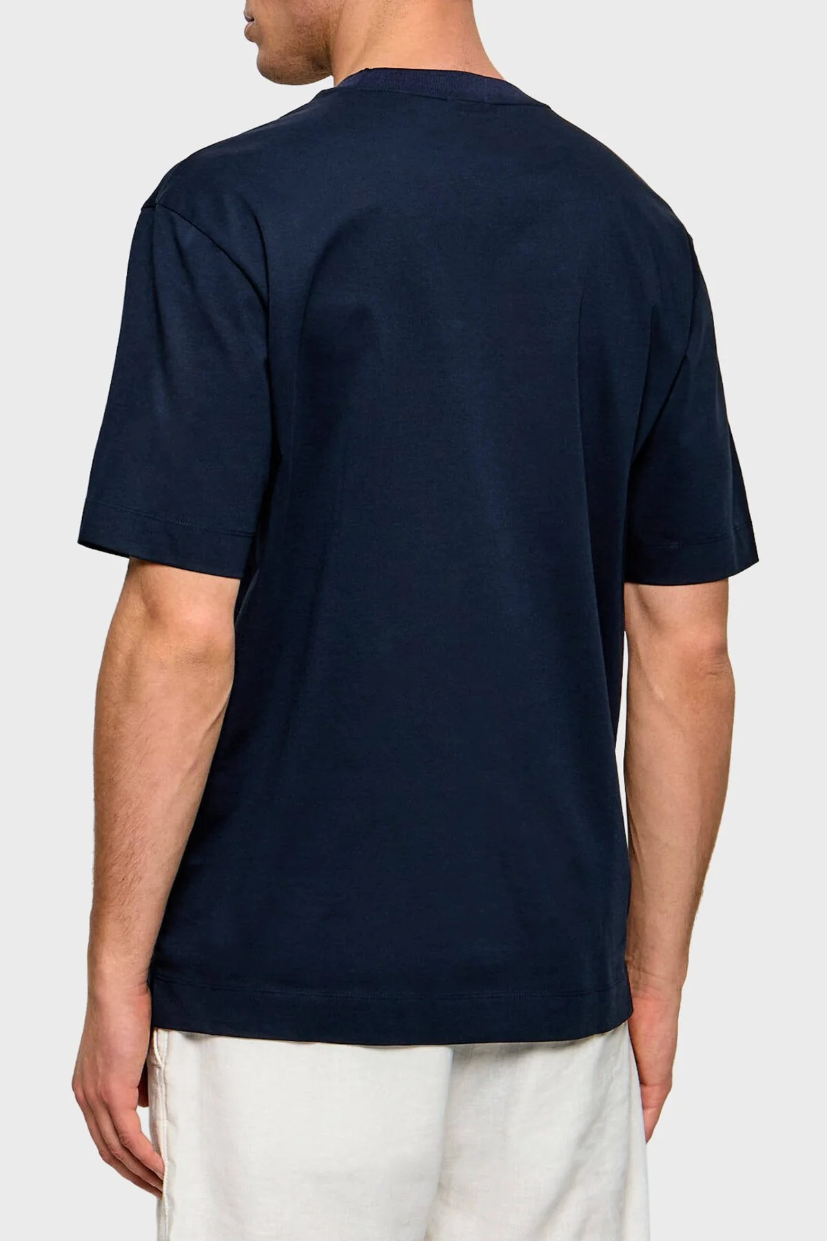 Boss % 100 Pamuk Relaxed Fit Bisiklet Yaka Erkek T Shirt 50559050 404 LACİVERT - 3