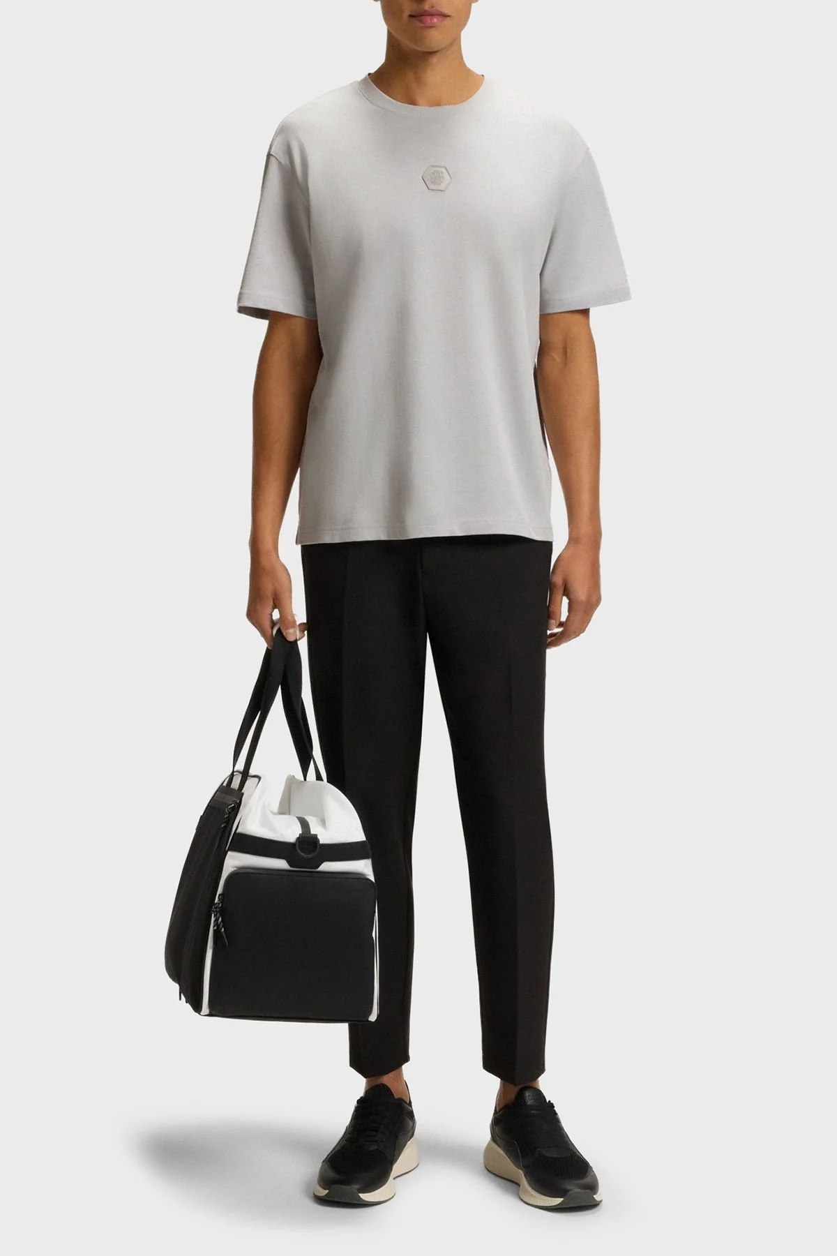 Boss % 100 Pamuk Relaxed Fit Bisiklet Yaka Logolu Erkek T Shirt 50544316 054 AÇIK GRİ - 2