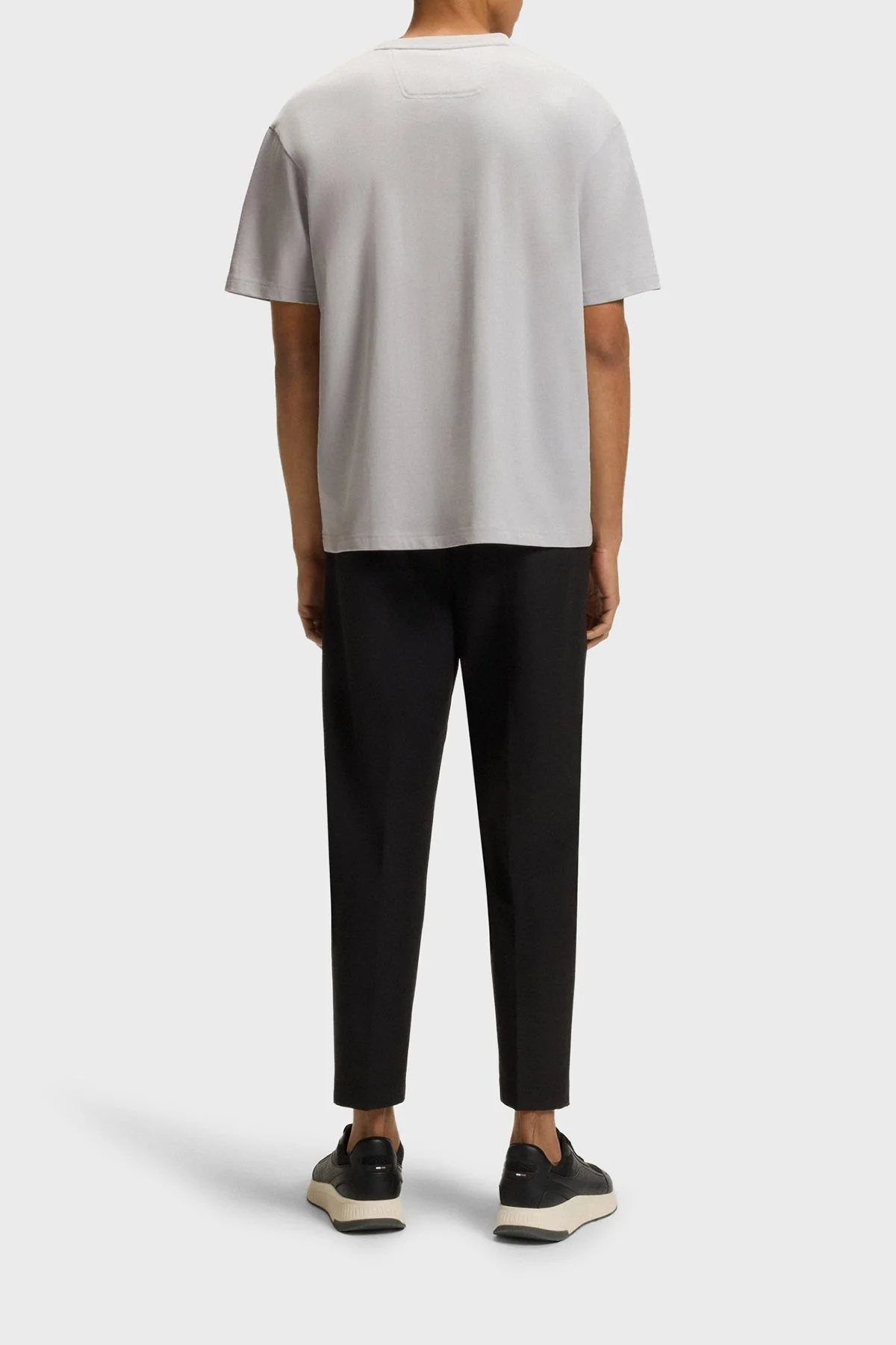 Boss % 100 Pamuk Relaxed Fit Bisiklet Yaka Logolu Erkek T Shirt 50544316 054 AÇIK GRİ - 3