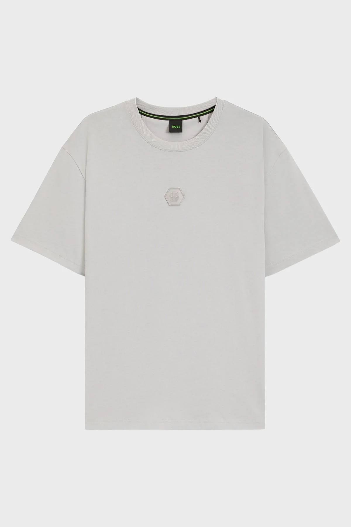 Boss % 100 Pamuk Relaxed Fit Bisiklet Yaka Logolu Erkek T Shirt 50544316 054 AÇIK GRİ - 5