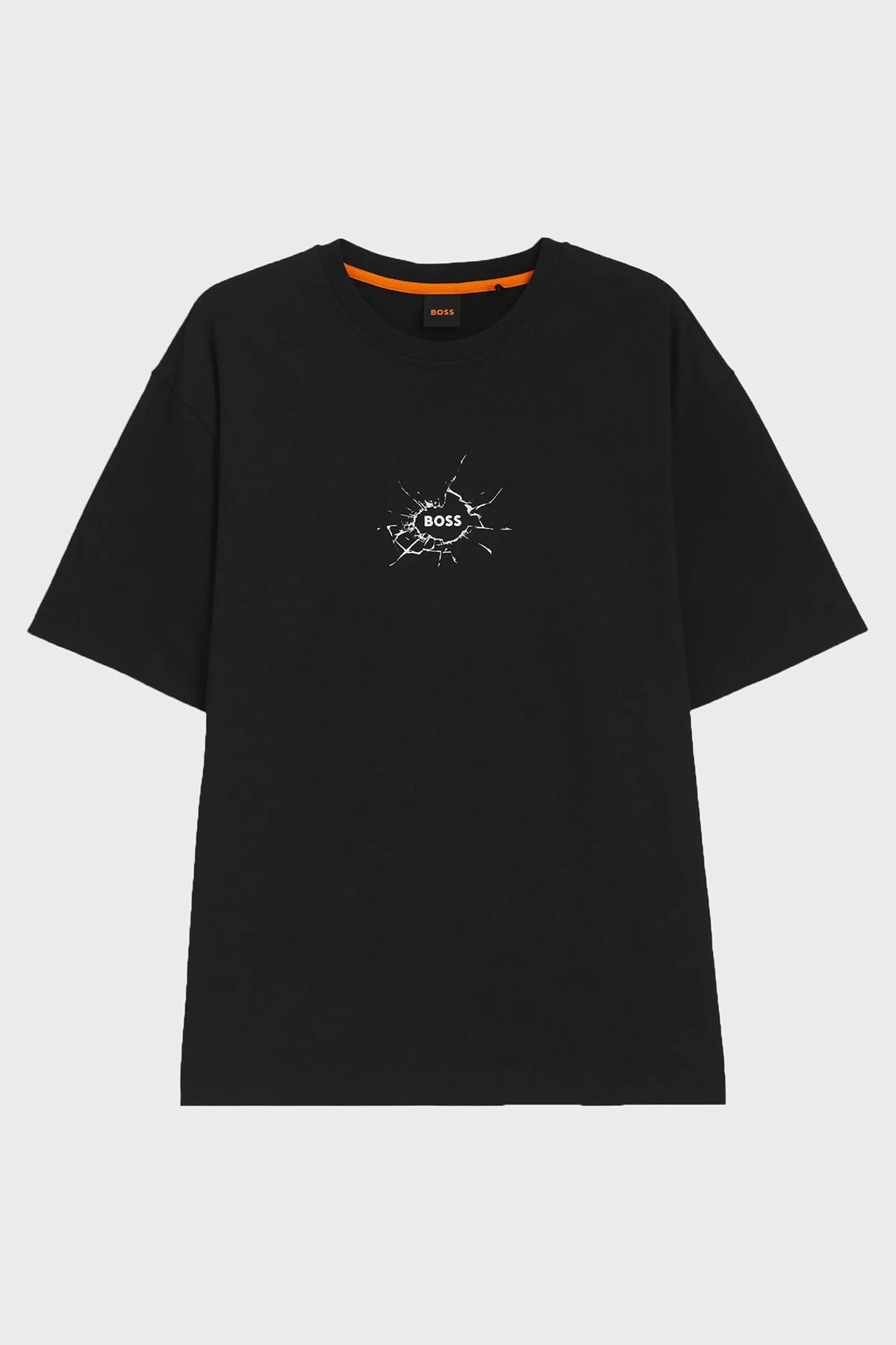 Boss % 100 Pamuk Relaxed Fit Bisiklet Yaka Logolu Erkek T Shirt 50546370 001 SİYAH - 5