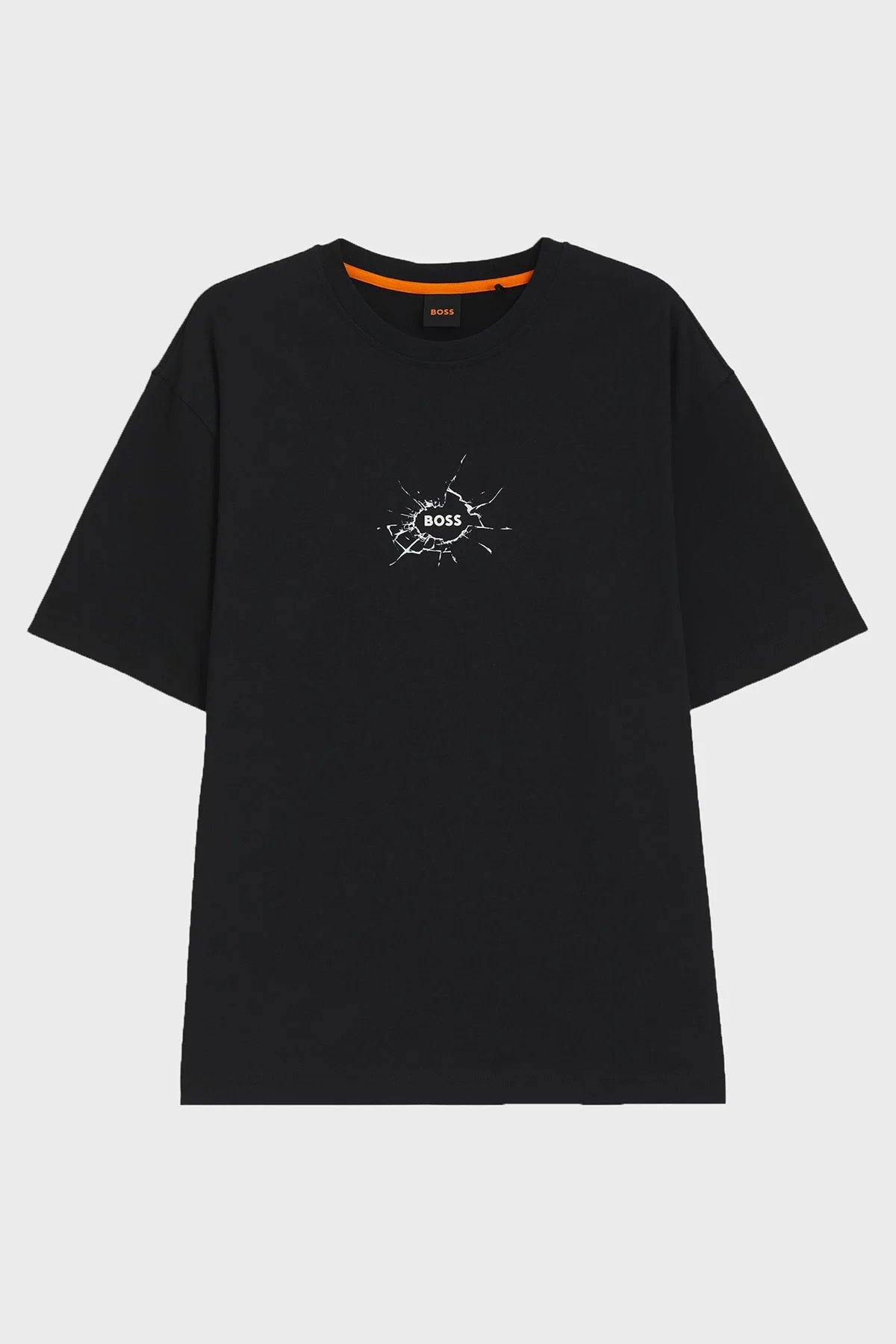 Boss % 100 Pamuk Relaxed Fit Bisiklet Yaka Logolu Erkek T Shirt 50546370 001 SİYAH - 5