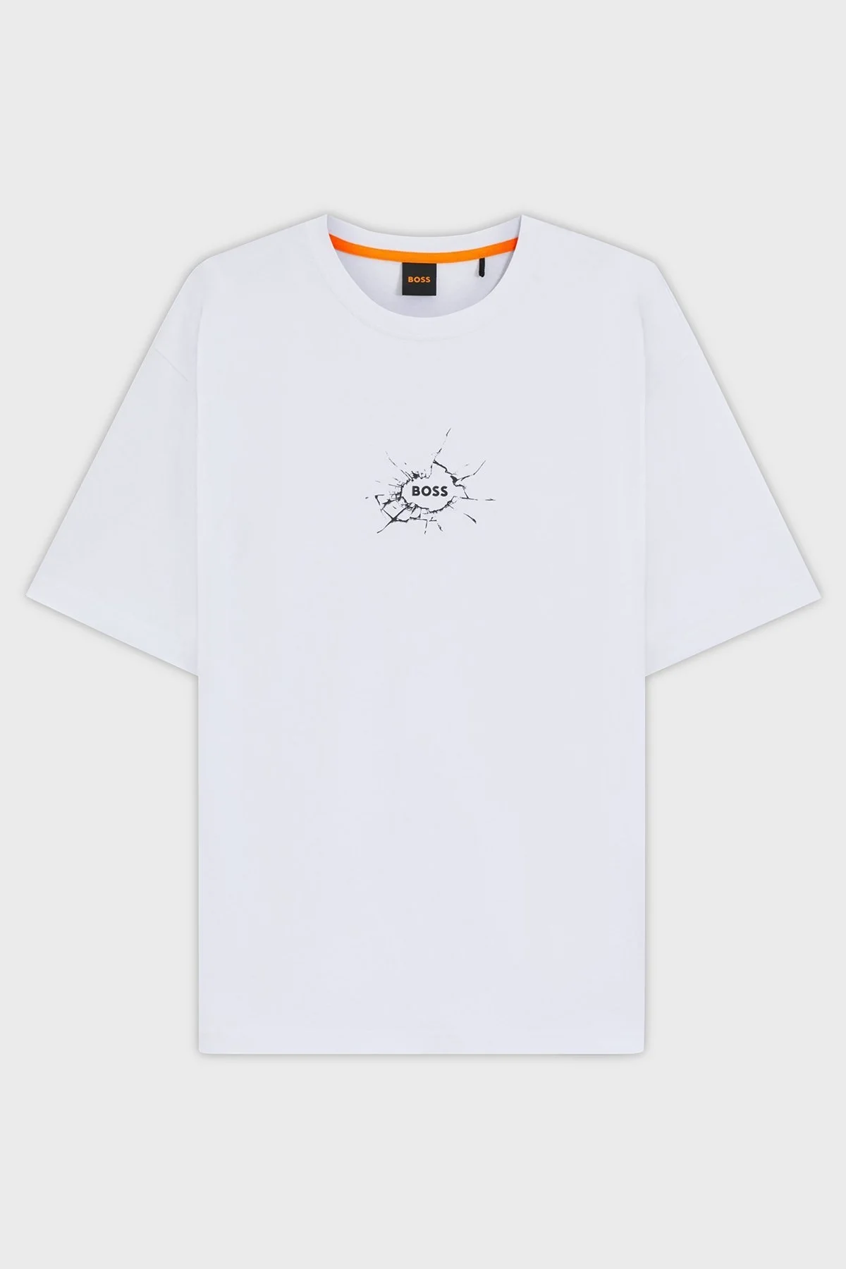 Boss % 100 Pamuk Relaxed Fit Bisiklet Yaka Logolu Erkek T Shirt 50546370 100 BEYAZ - 5