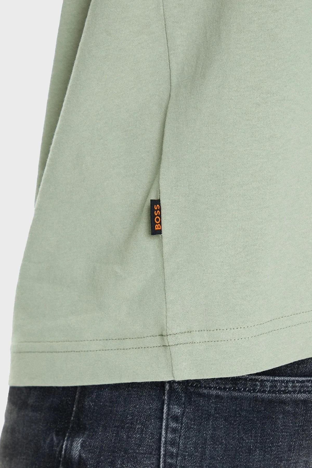 Boss % 100 Pamuk Relaxed Fit Bisiklet Yaka Logolu Erkek T Shirt 50546370 370 AÇIK YEŞİL - 5