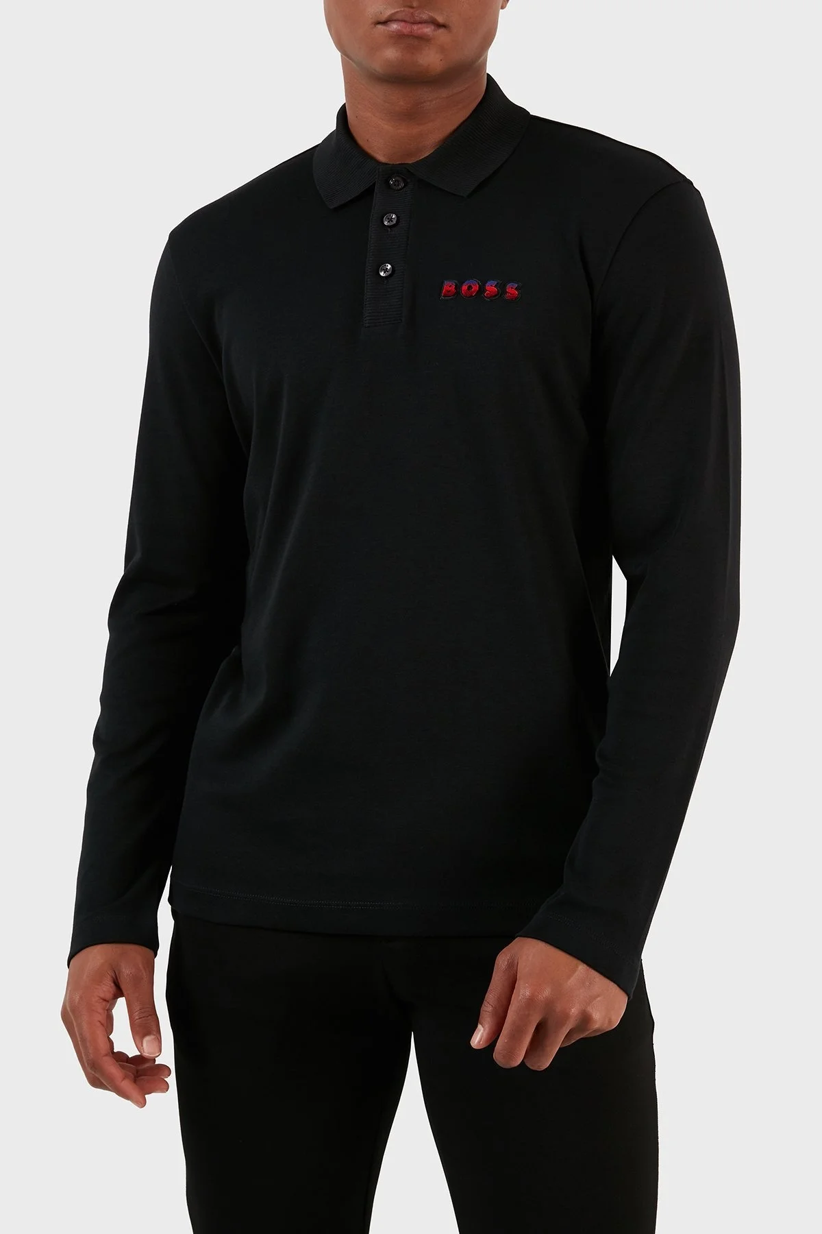 Boss % 100 Pamuk Relaxed Fit Erkek Polo Yaka Sweat 50504426 001 SİYAH - 1