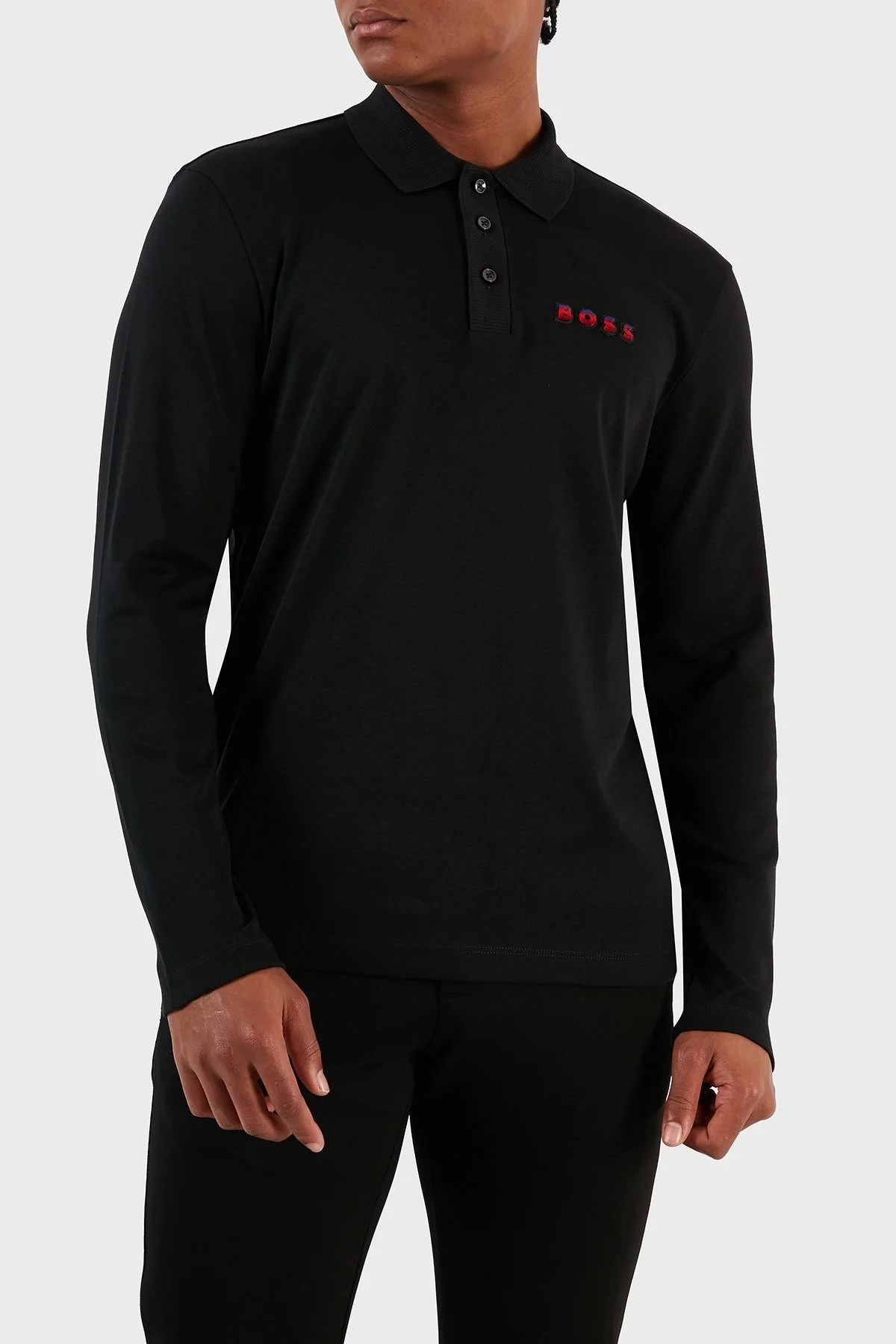 Boss % 100 Pamuk Relaxed Fit Erkek Polo Yaka Sweat 50504426 001 SİYAH - 2