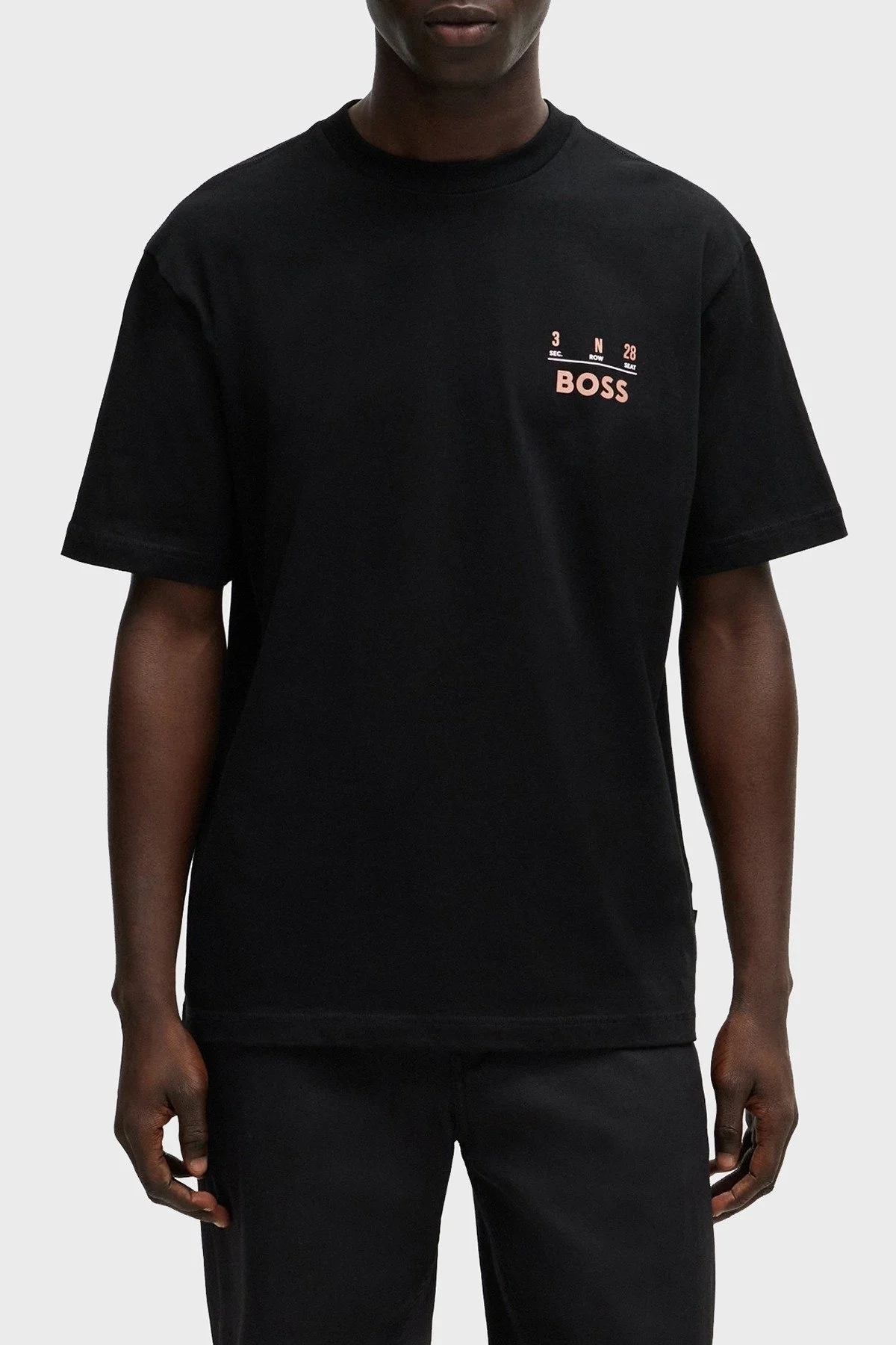 Boss % 100 Pamuk Relaxed Fit Sırt Baskılı Erkek T Shirt 50515553 001 SİYAH - 1