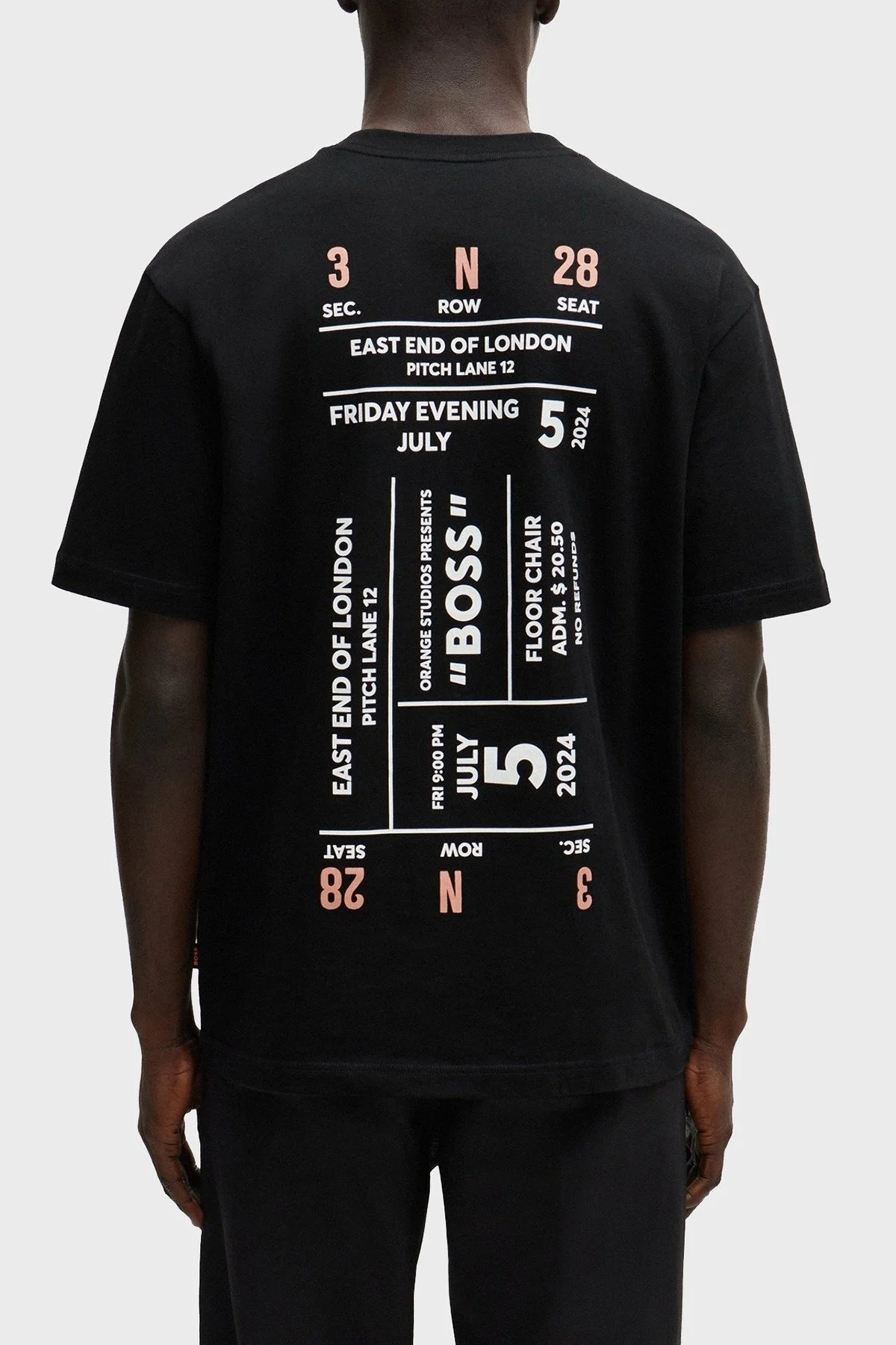 Boss % 100 Pamuk Relaxed Fit Sırt Baskılı Erkek T Shirt 50515553 001 SİYAH - 3