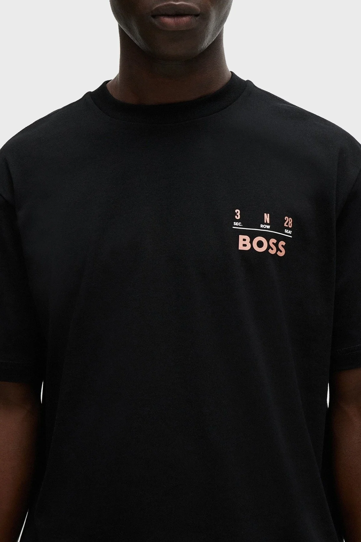 Boss % 100 Pamuk Relaxed Fit Sırt Baskılı Erkek T Shirt 50515553 001 SİYAH - 4