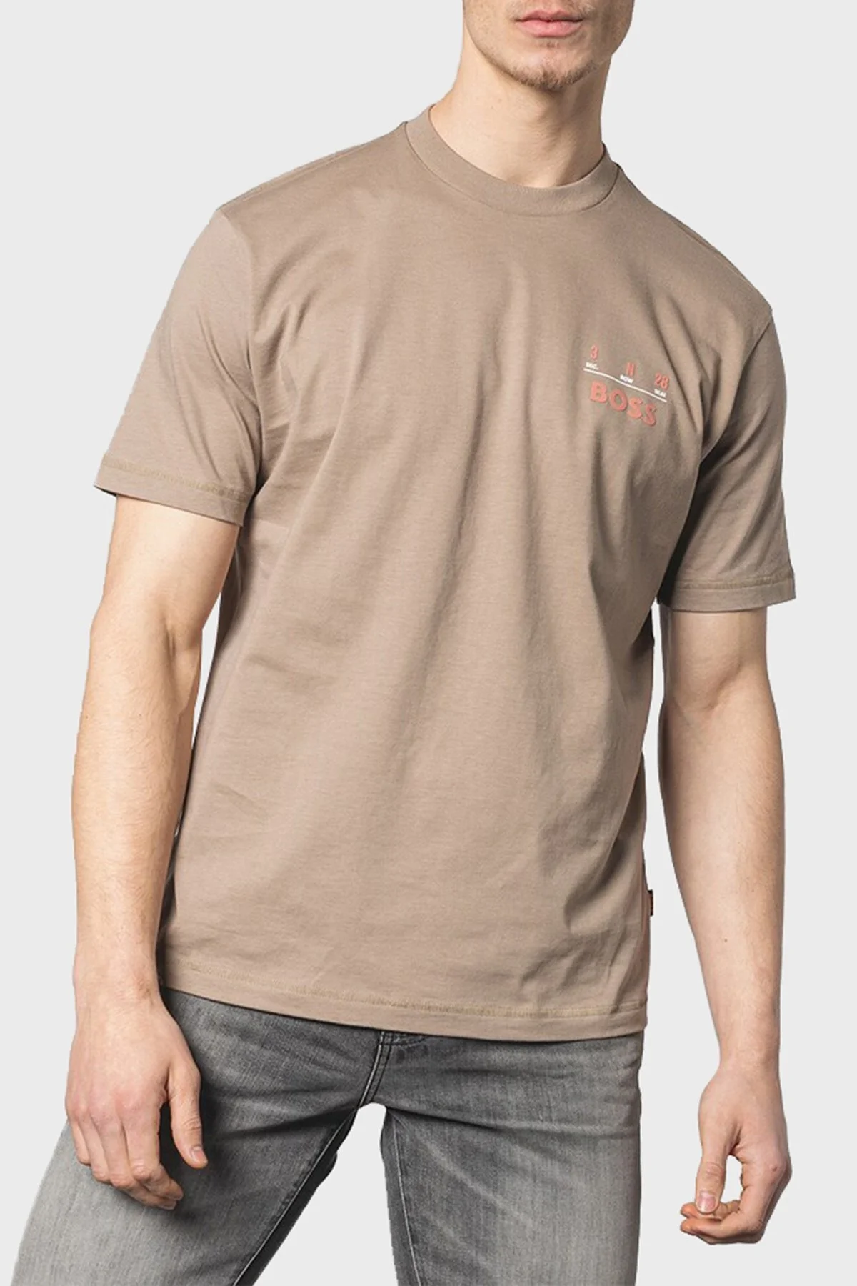 Boss % 100 Pamuk Relaxed Fit Sırt Baskılı Erkek T Shirt 50515553 246 SÜTLÜ KAHVE - 9