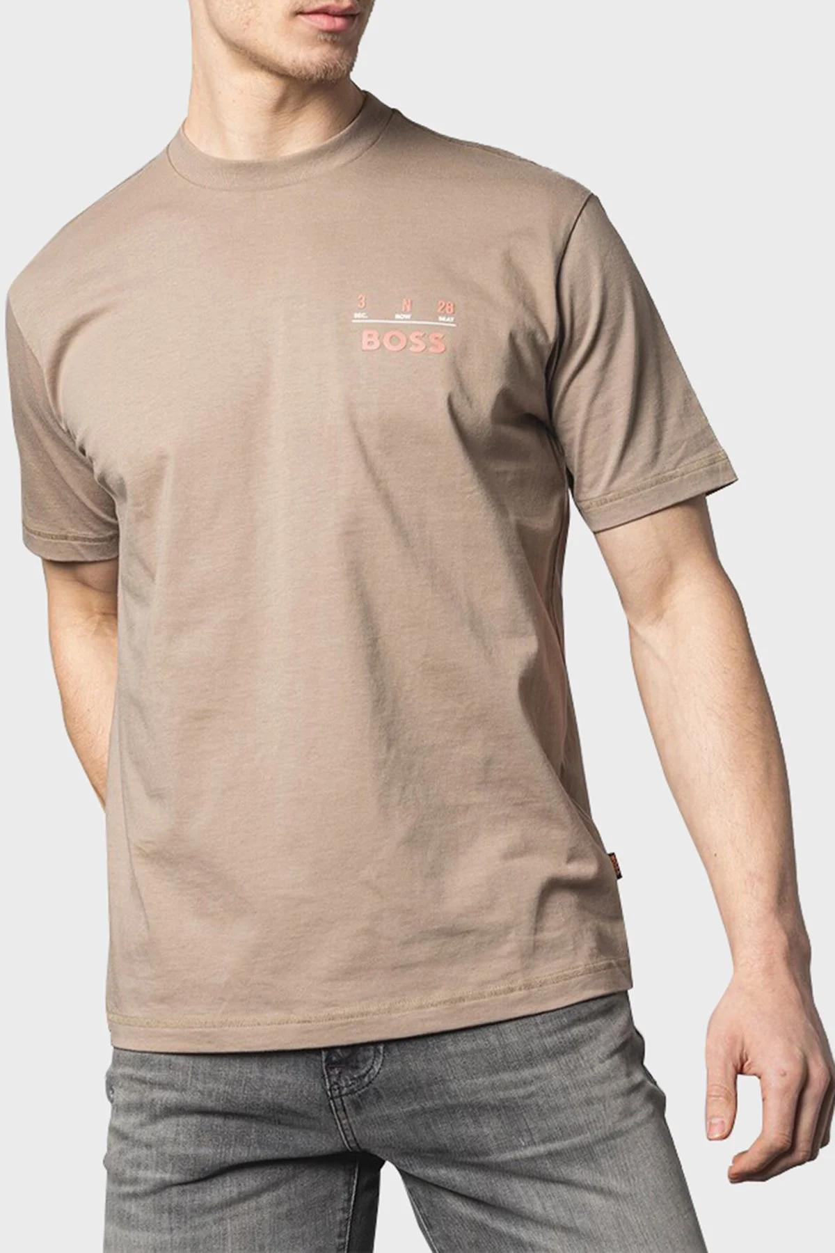 Boss % 100 Pamuk Relaxed Fit Sırt Baskılı Erkek T Shirt 50515553 246 SÜTLÜ KAHVE - 2