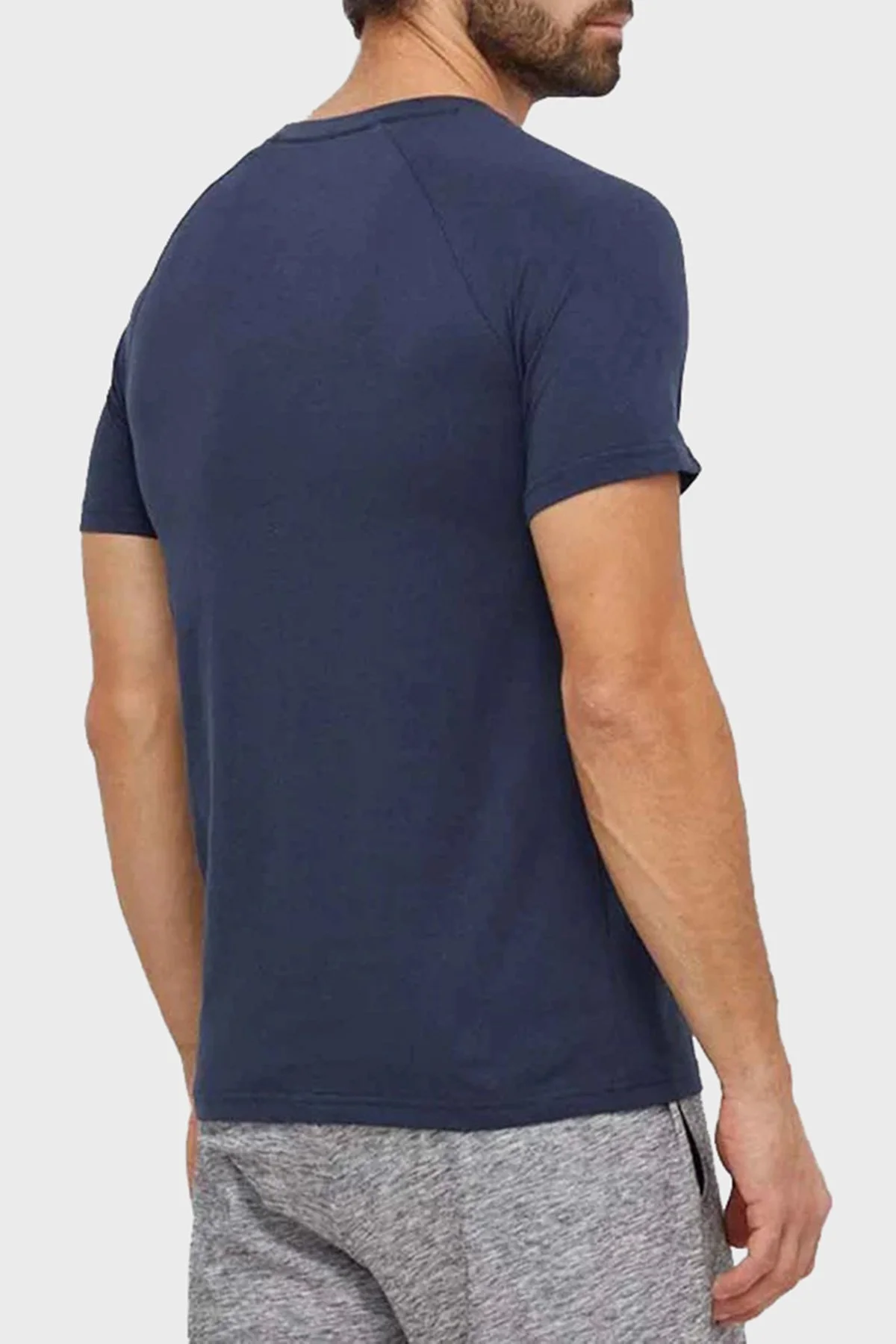 Boss % 100 Pamuk Slim Fit Bisiklet Yaka Logolu Erkek T Shirt 50517970 426 LACİVERT - 3
