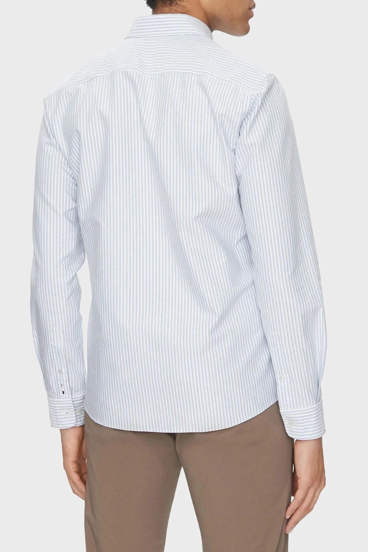 Boss % 100 Pamuk Slim Fit Çizgili Erkek Gömlek 50520275 450 MAVİ - 3