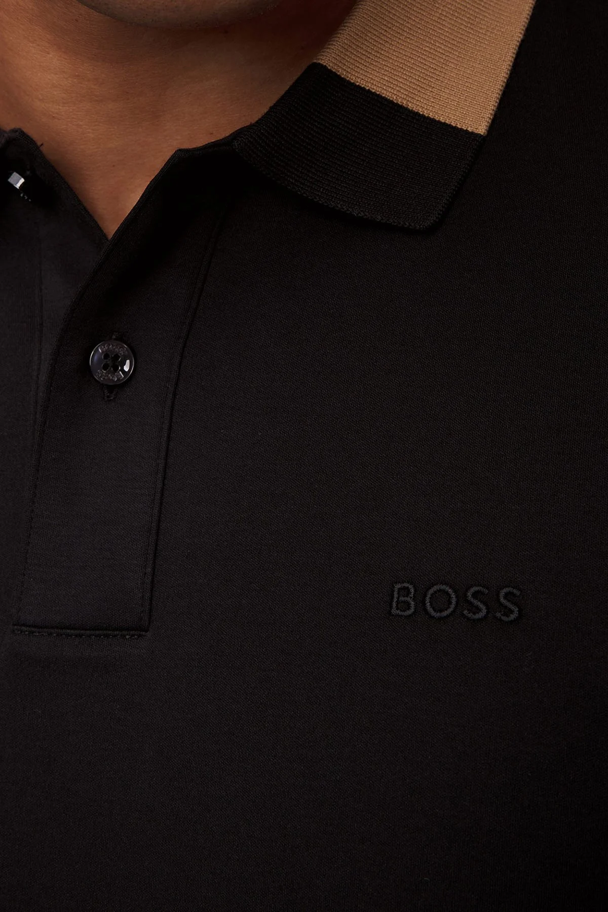 Boss % 100 Pamuk Slim Fit Düğmeli Erkek Polo Yaka T Shirt 50508840 001 SİYAH - 5