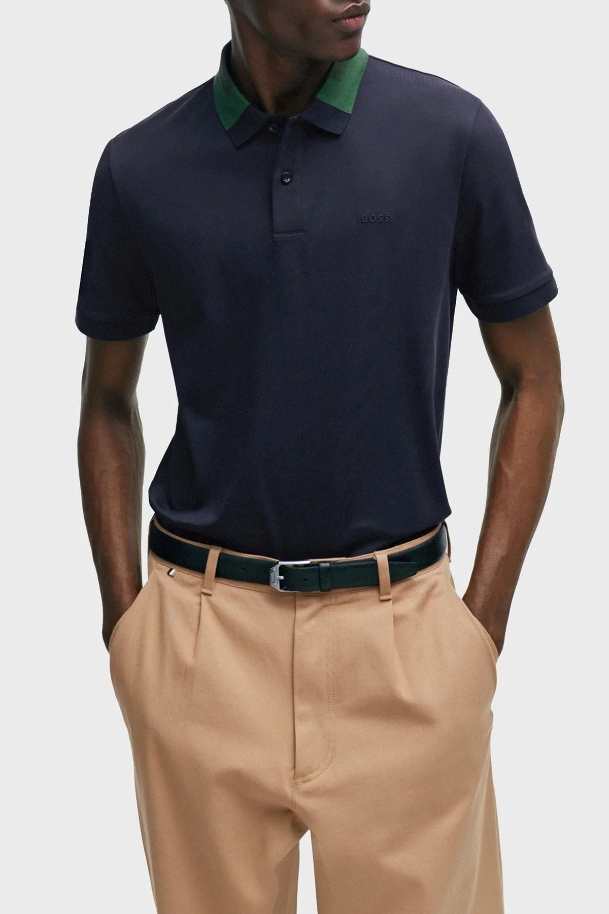 Boss % 100 Pamuk Slim Fit Düğmeli Erkek Polo Yaka T Shirt 50508840 404 LACİVERT - 6