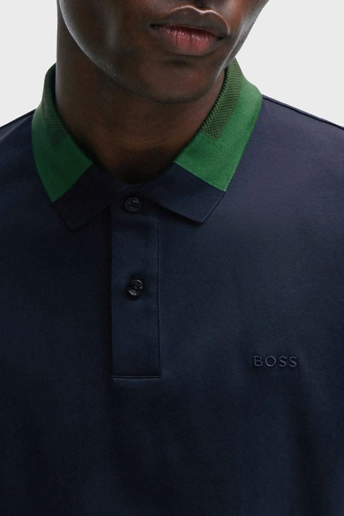 Boss % 100 Pamuk Slim Fit Düğmeli Erkek Polo Yaka T Shirt 50508840 404 LACİVERT - 9