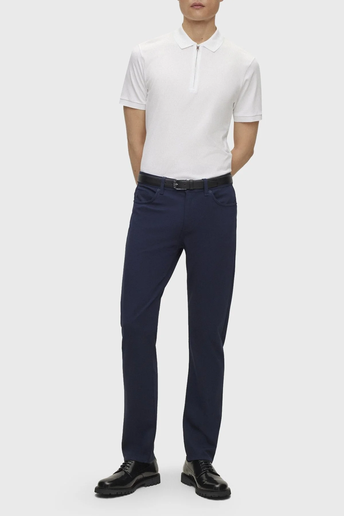 Boss % 100 Pamuk Slim Fit Fermuarlı Erkek Polo Yaka T Shirt 50507990 100 BEYAZ - 3