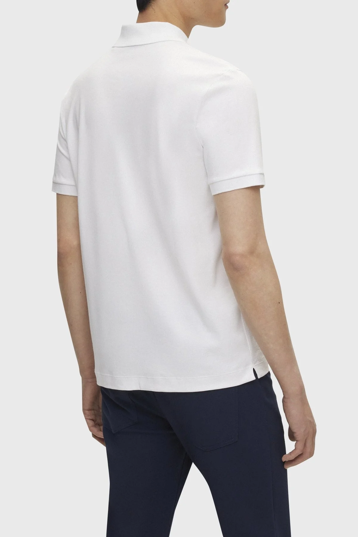 Boss % 100 Pamuk Slim Fit Fermuarlı Erkek Polo Yaka T Shirt 50507990 100 BEYAZ - 4