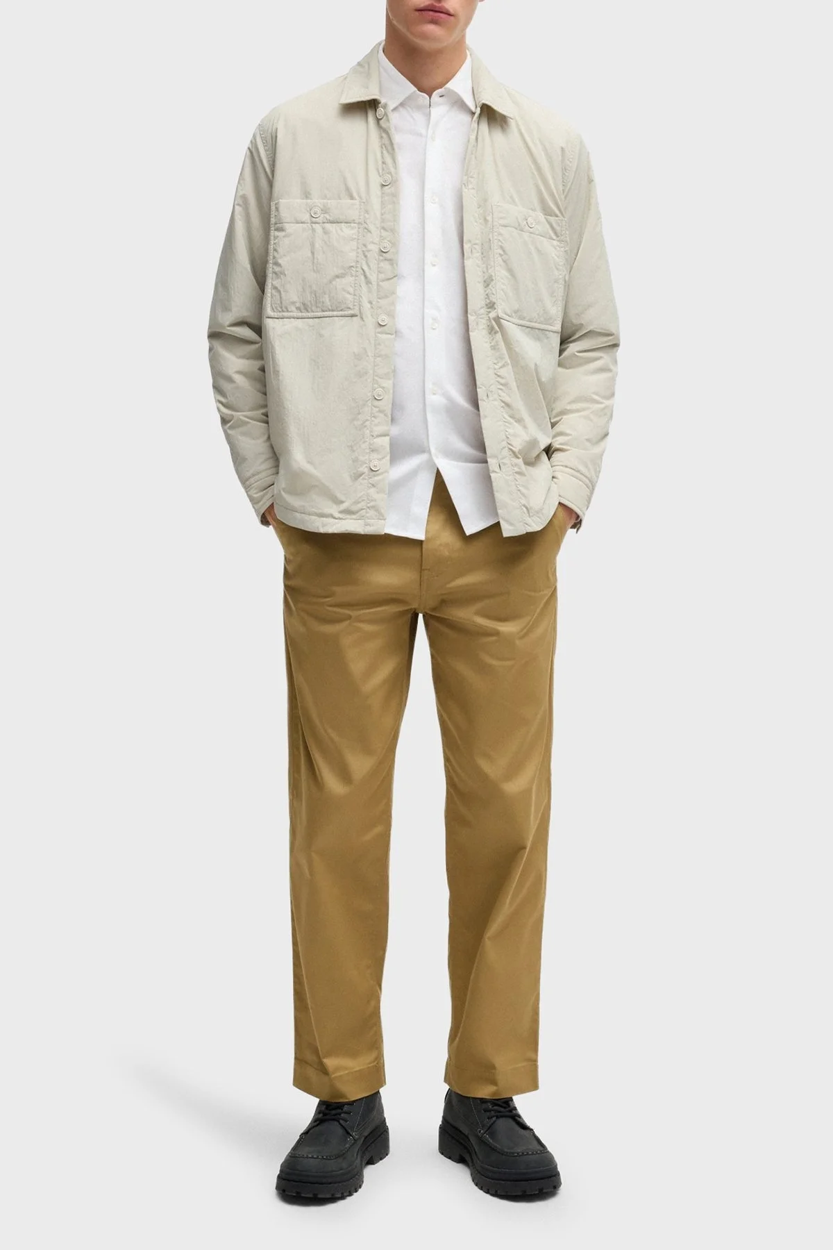 Boss % 100 Pamuk Slim Fit Klasik Yaka Erkek Gömlek 50519748 100 BEYAZ - 2