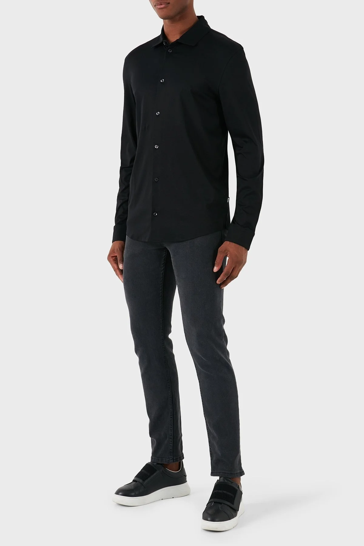 Boss % 100 Pamuk Slim Fit Merserize Erkek Gömlek 50523932 001 SİYAH - 2
