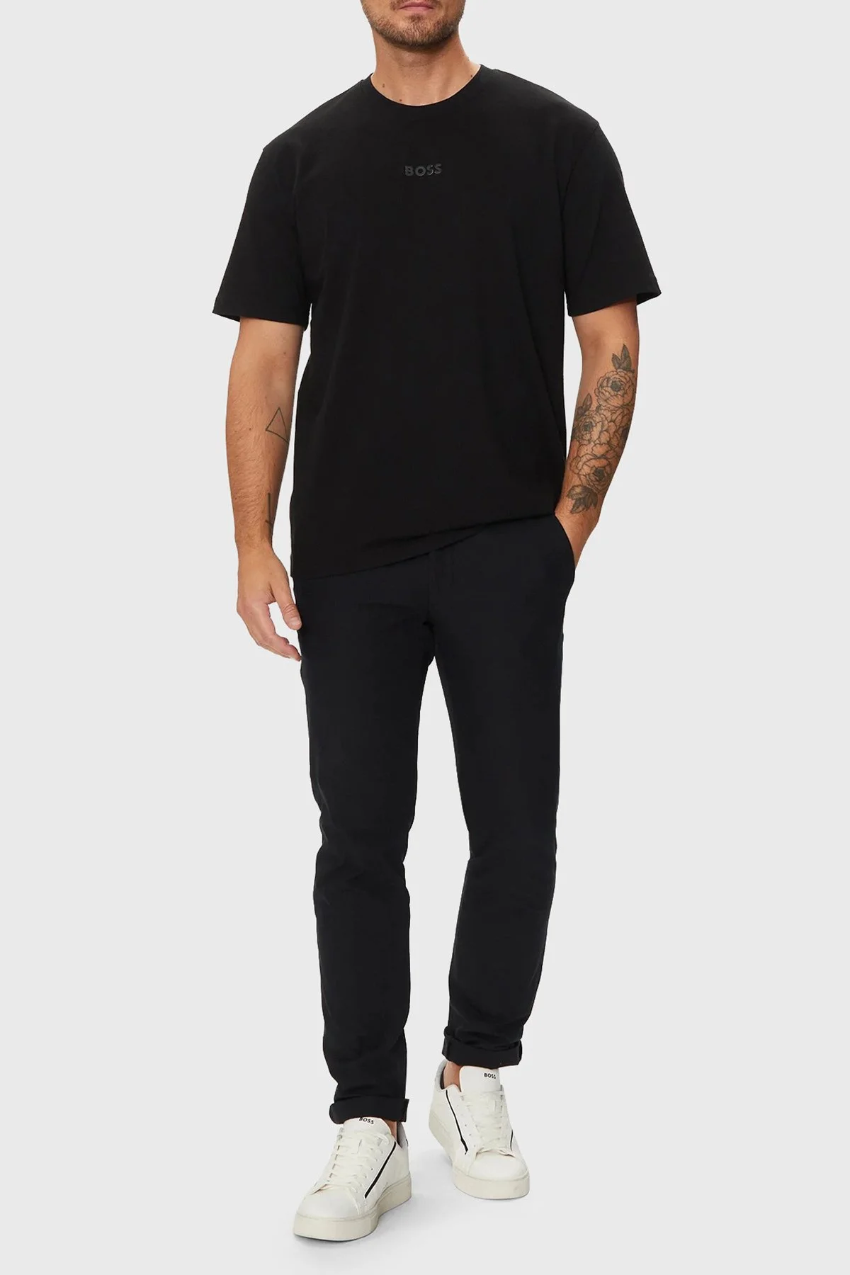 Boss % 100 Pamuklu Oversize Fit Erkek T Shirt 50519368 001 Siyah - 3