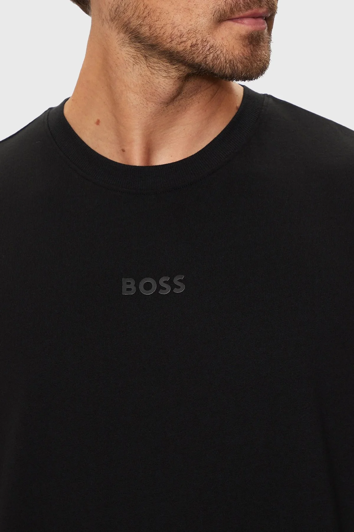 Boss % 100 Pamuklu Oversize Fit Erkek T Shirt 50519368 001 Siyah - 4