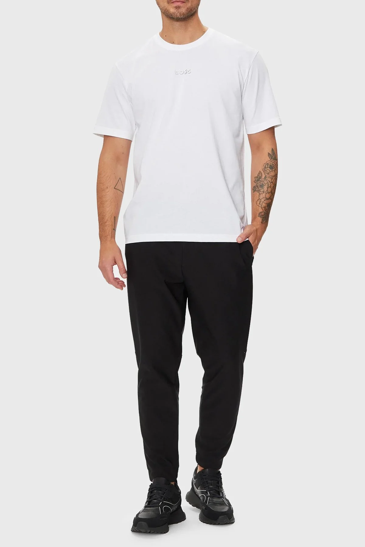 Boss % 100 Pamuklu Oversize Fit Erkek T Shirt 50519368 100 BEYAZ - 3
