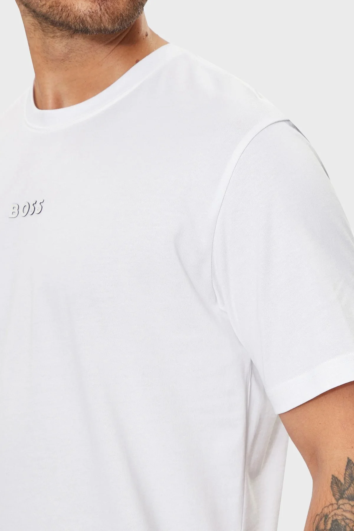 Boss % 100 Pamuklu Oversize Fit Erkek T Shirt 50519368 100 BEYAZ - 5