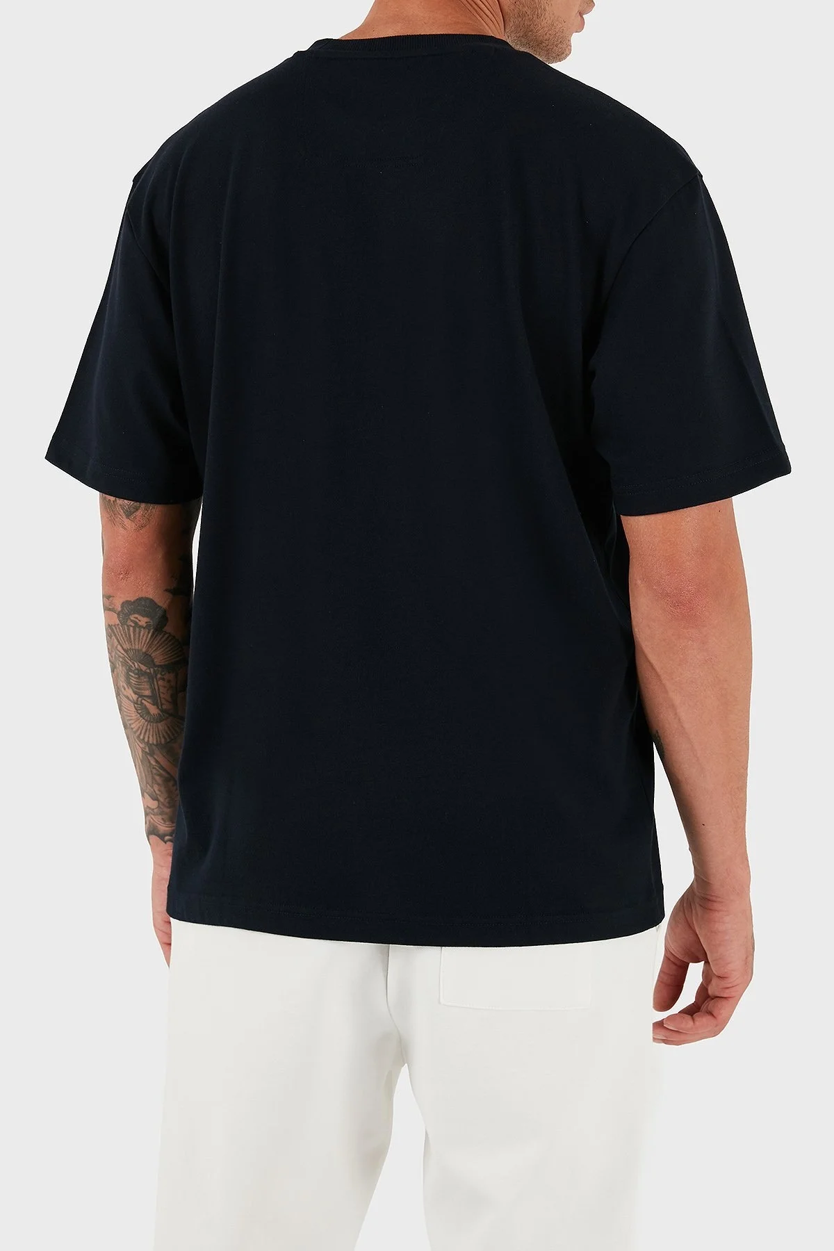 Boss % 100 Pamuklu Oversize Fit Erkek T Shirt 50519368 402 LACİVERT - 3