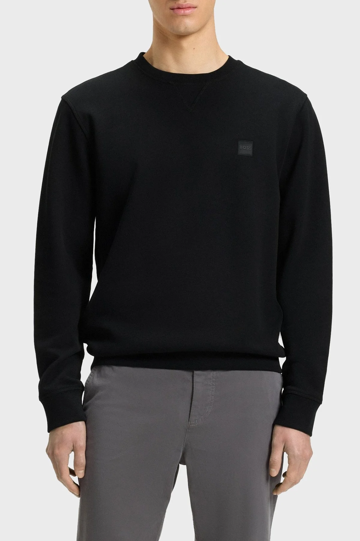 Boss % 100 Pamuklu Regular Fit Bisiklet Yaka Erkek Sweat 50509323 001 SİYAH - 1