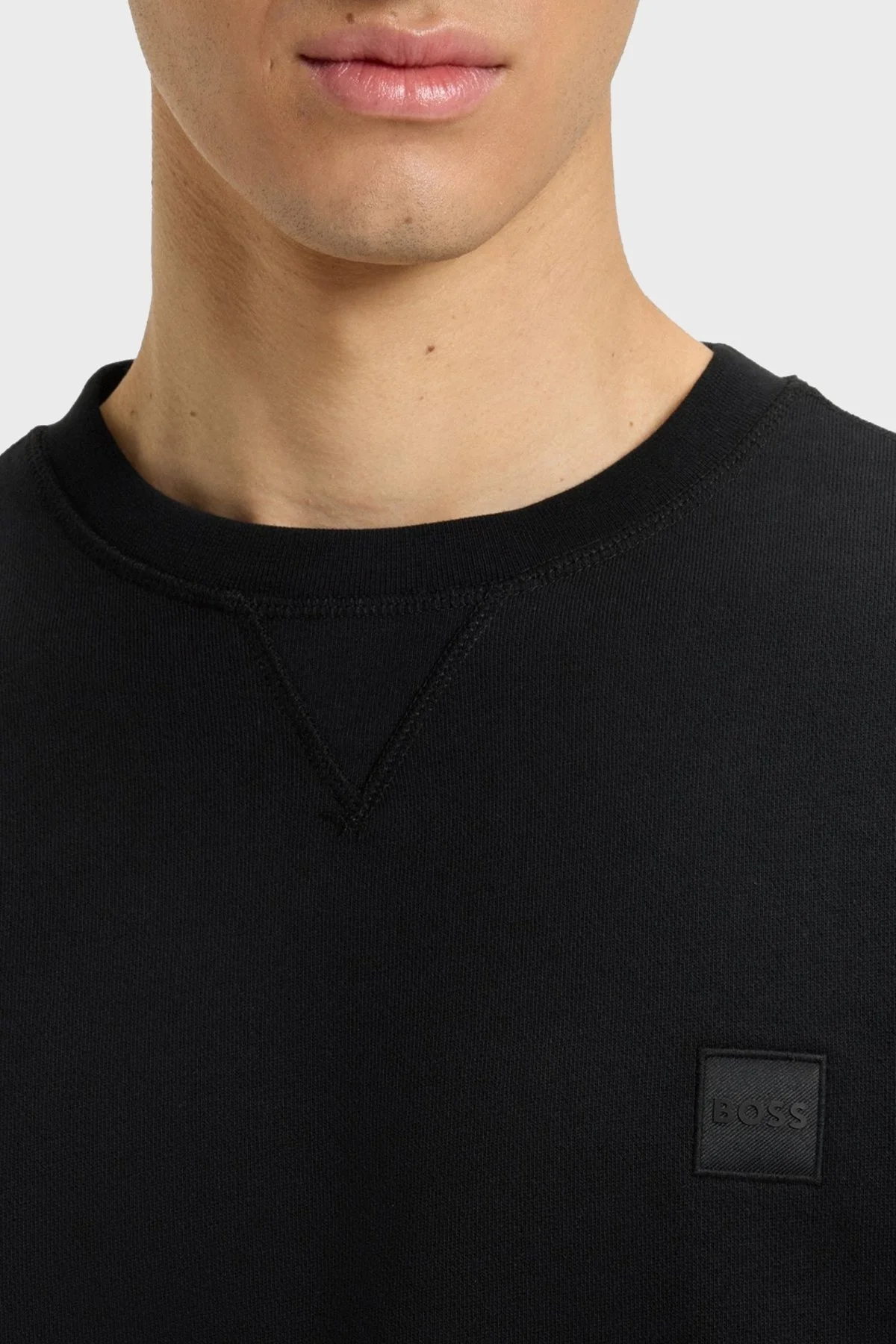 Boss % 100 Pamuklu Regular Fit Bisiklet Yaka Erkek Sweat 50509323 001 SİYAH - 4