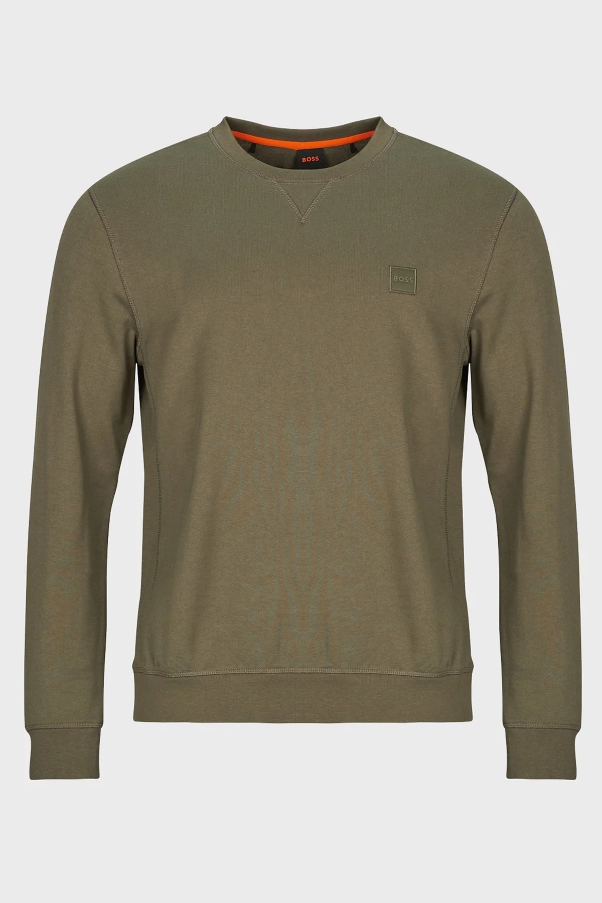 Boss % 100 Pamuklu Regular Fit Bisiklet Yaka Erkek Sweat 50509323 342 HAKİ - 5