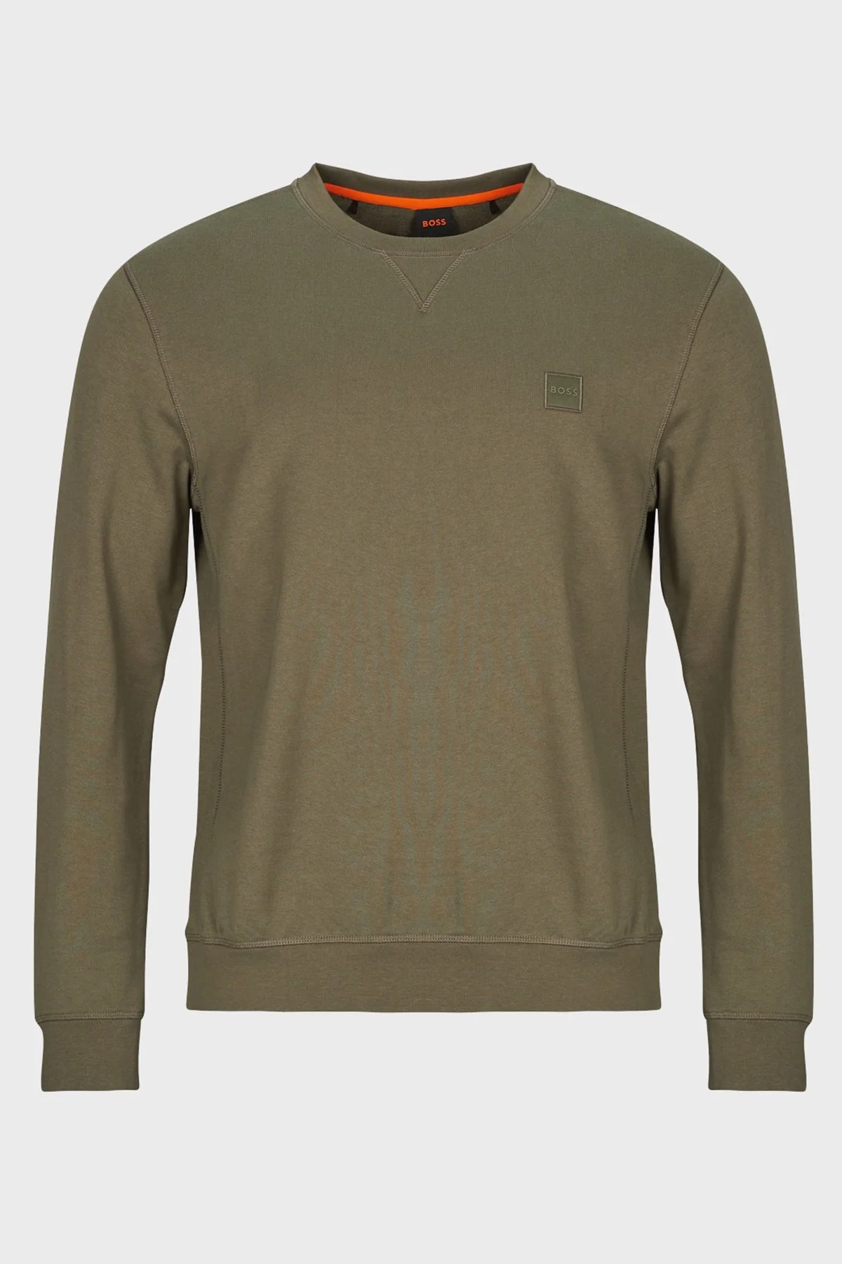 Boss % 100 Pamuk Regular Fit Bisiklet Yaka Erkek Sweat 50509323 342 HAKİ - 5