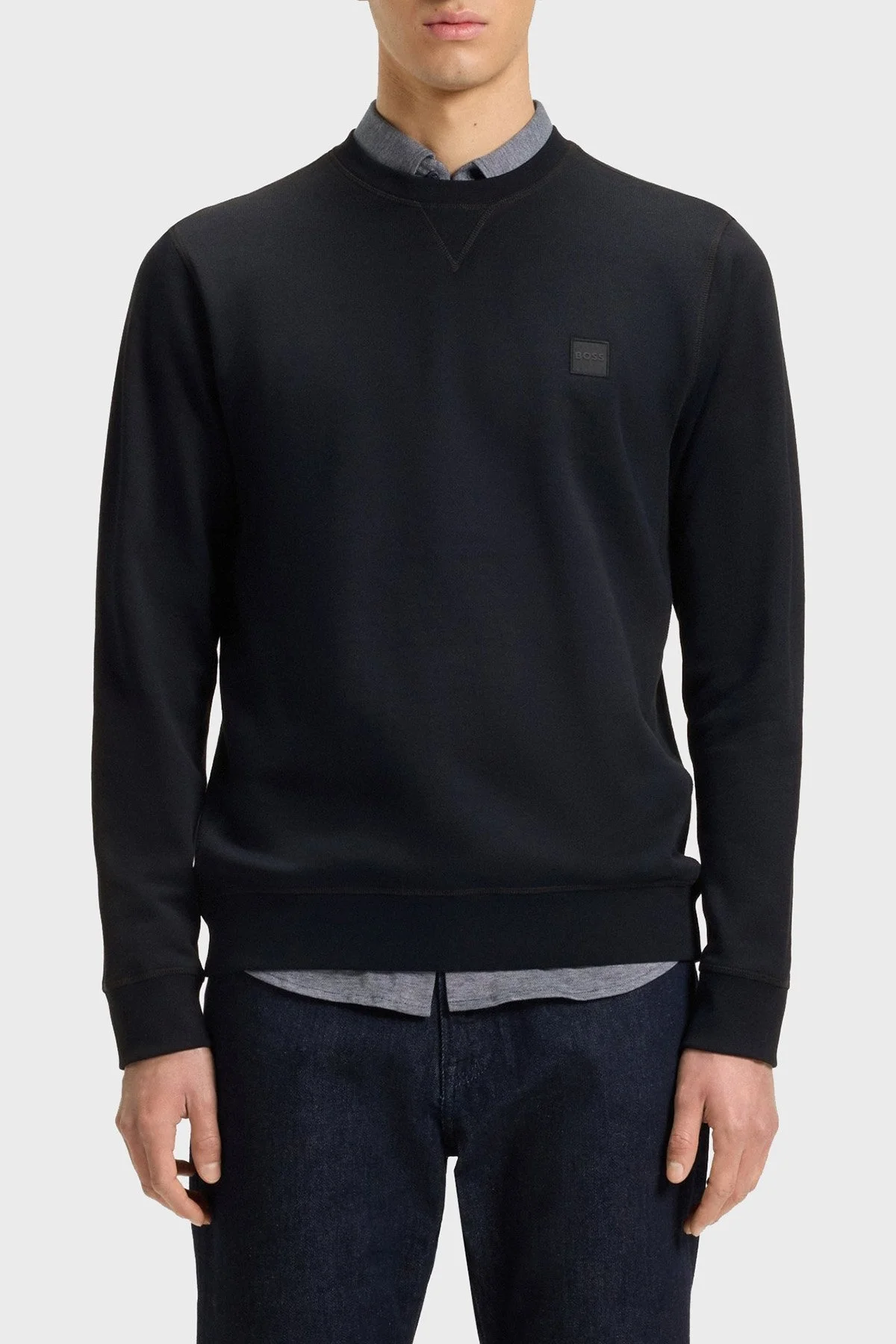 Boss % 100 Pamuklu Regular Fit Bisiklet Yaka Erkek Sweat 50509323 404 LACİVERT - 1