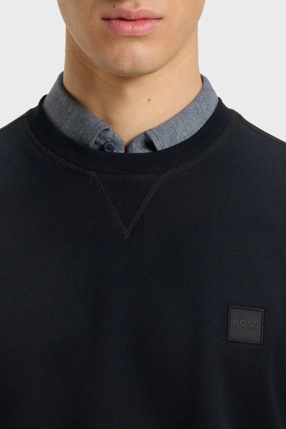 Boss % 100 Pamuklu Regular Fit Bisiklet Yaka Erkek Sweat 50509323 404 LACİVERT - 4