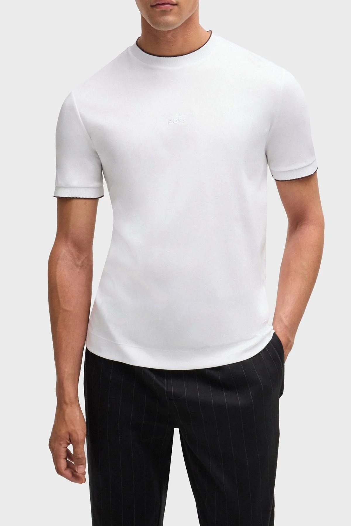 Boss % 100 Pamuklu Regular Fit Bisiklet Yaka Erkek T Shirt 50518631 100 BEYAZ - 1