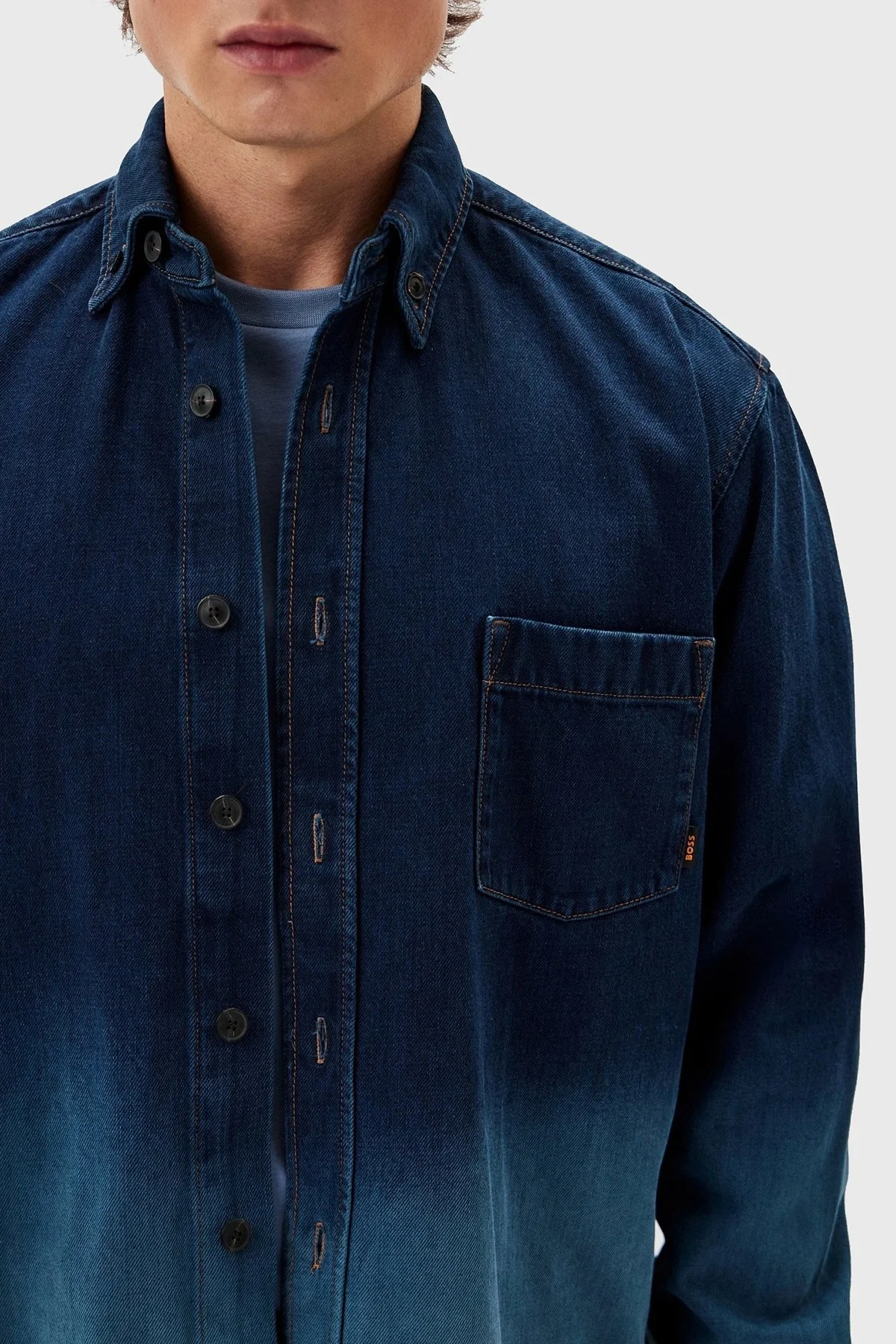 Boss % 100 Pamuklu Regular Fit Erkek Gömlek 50520967 407 LACİVERT - 4