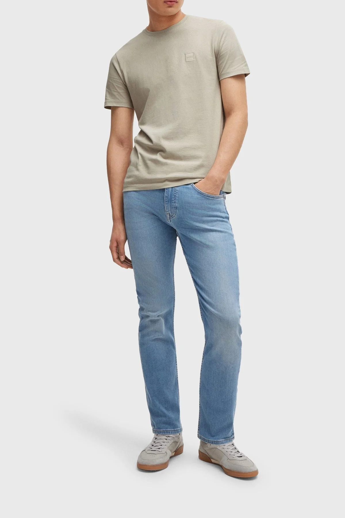 Boss % 100 Pamuklu Regular Fit Erkek T Shirt 50508584 271 BEJ - 3