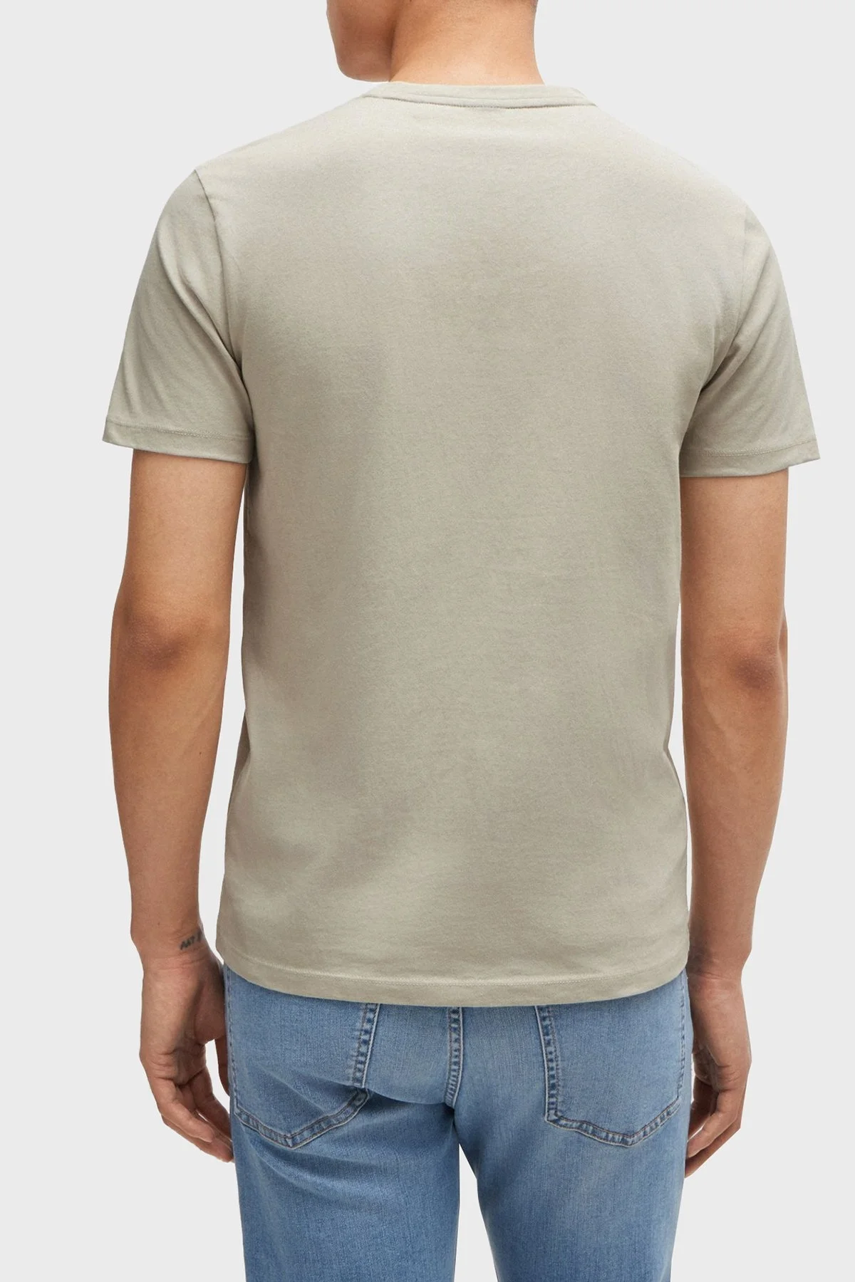 Boss % 100 Pamuklu Regular Fit Erkek T Shirt 50508584 271 BEJ - 4