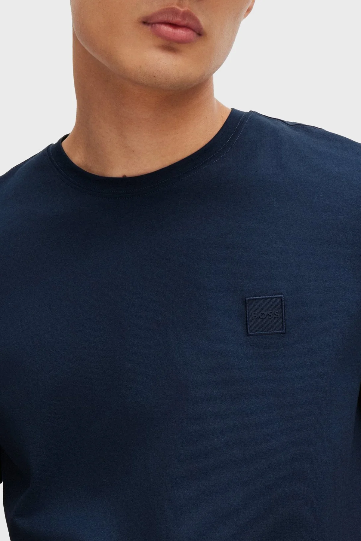 Boss % 100 Pamuklu Regular Fit Erkek T Shirt 50508584 464 LACİVERT - 6