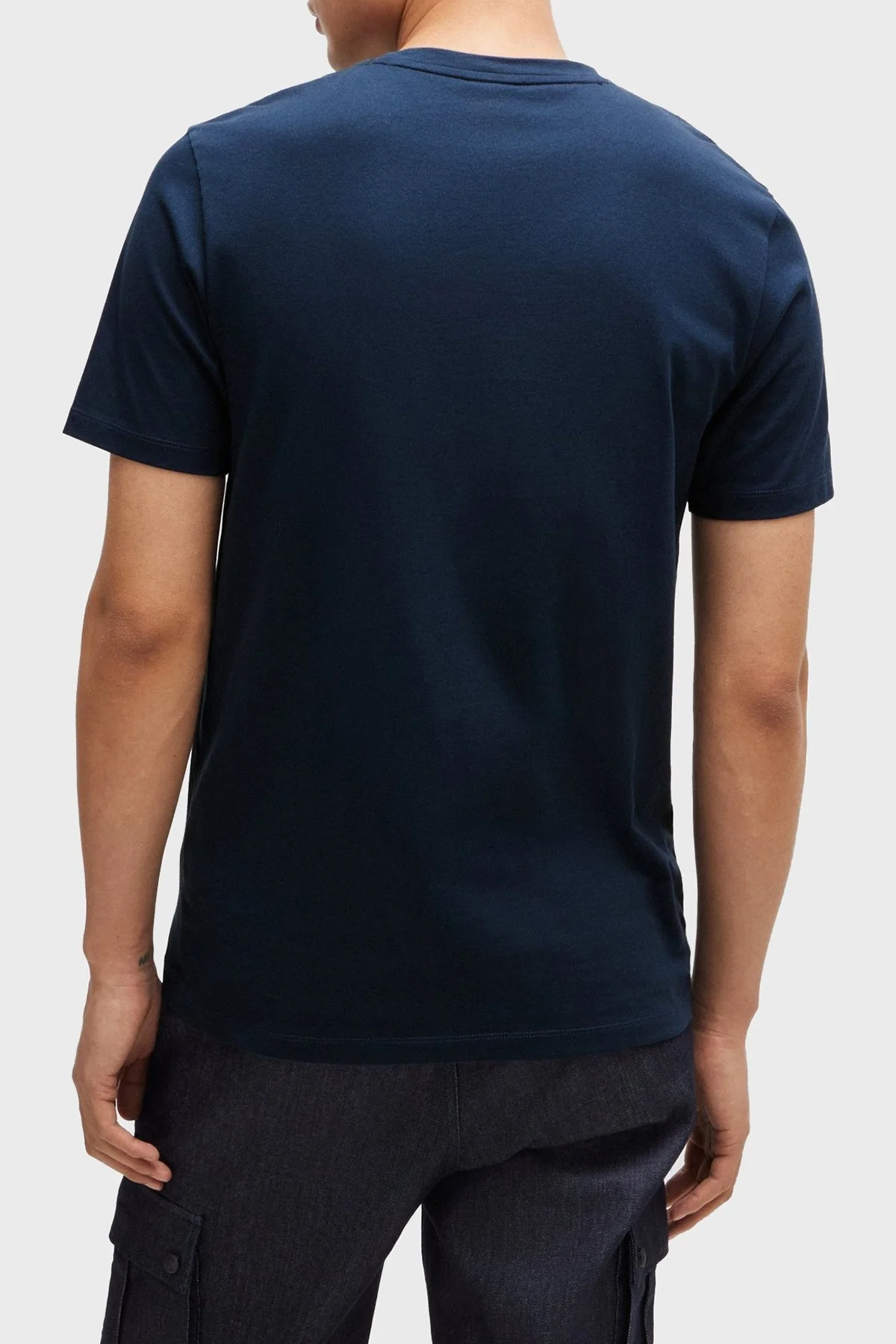 Boss % 100 Pamuklu Regular Fit Erkek T Shirt 50508584 464 LACİVERT - 7