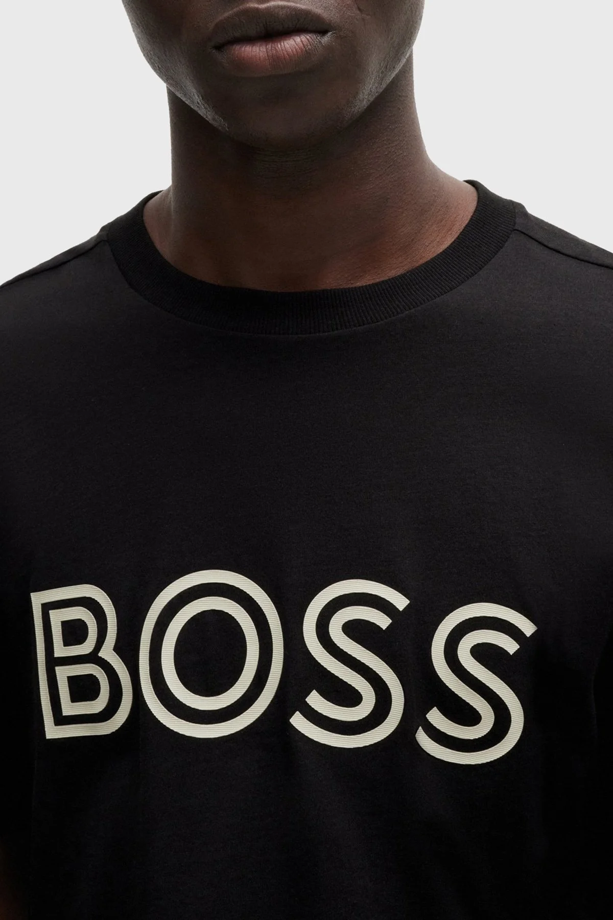 Boss % 100 Pamuklu Regular Fit Erkek T Shirt 50519358 001 SİYAH - 3