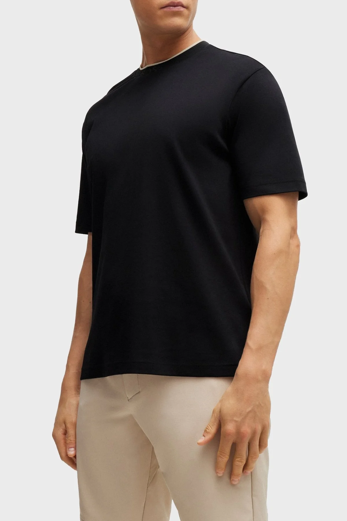 Boss % 100 Pamuklu Relaxed Fit Erkek T Shirt 50519354 001 SİYAH - 6