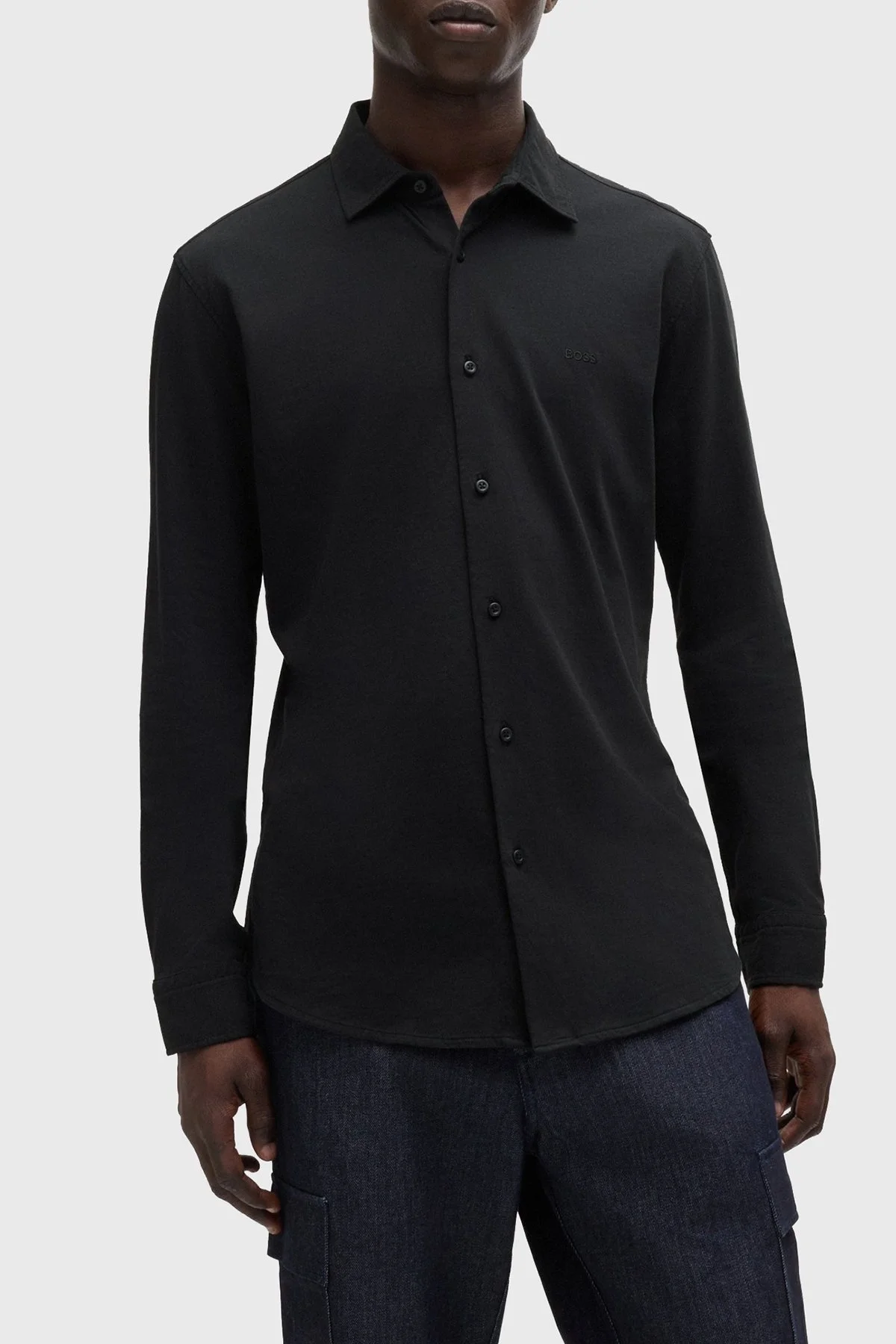 Boss % 100 Pamuklu Slim Fit Erkek Gömlek 50519746 001 SİYAH - 1