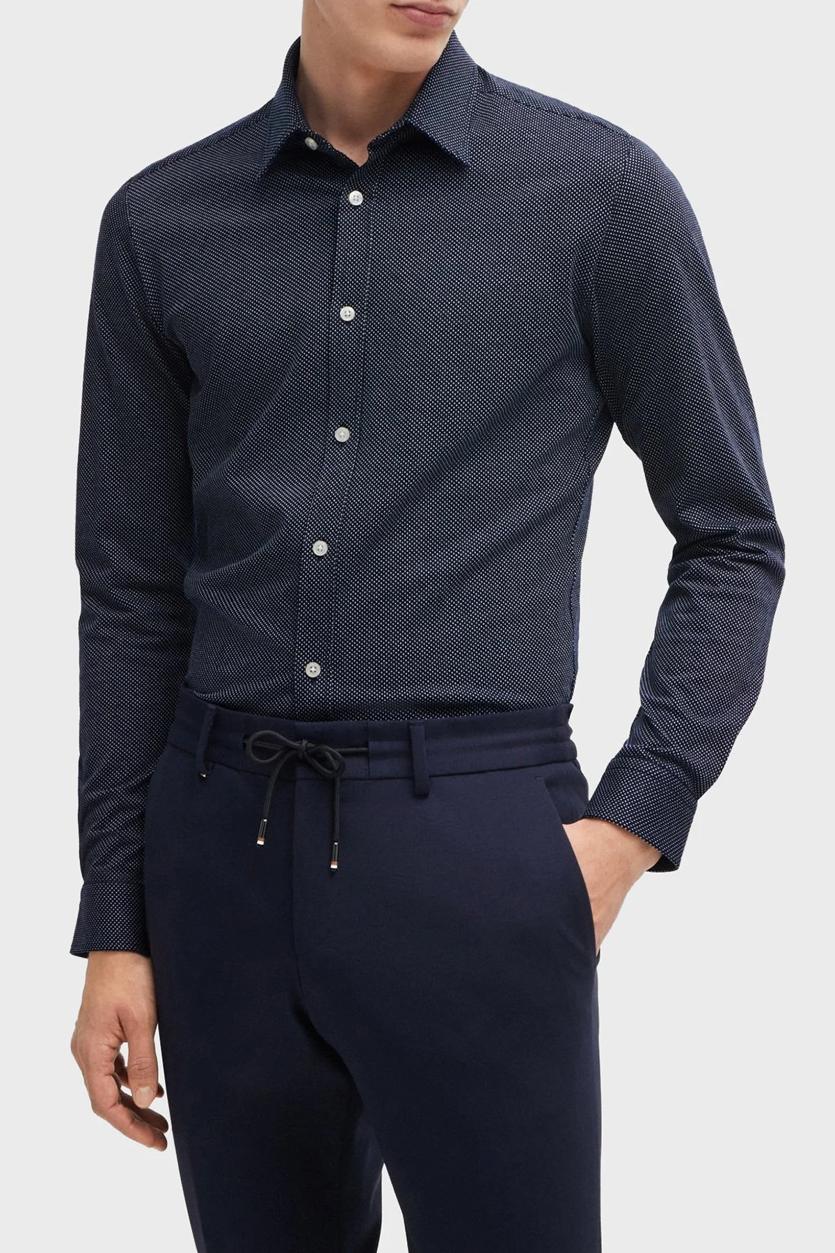 Boss % 100 Pamuklu Slim Fit Erkek Gömlek 50522639 412 LACİVERT - 7