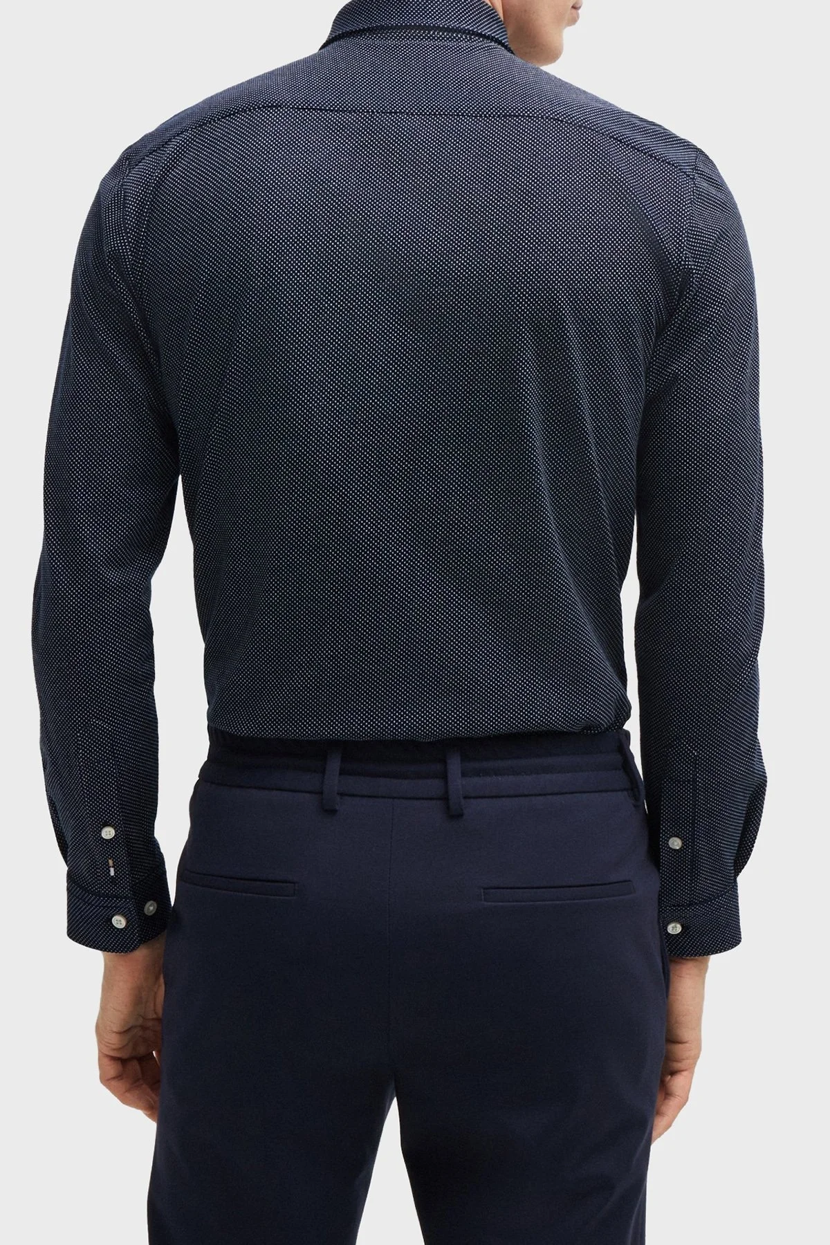 Boss % 100 Pamuklu Slim Fit Erkek Gömlek 50522639 412 LACİVERT - 10